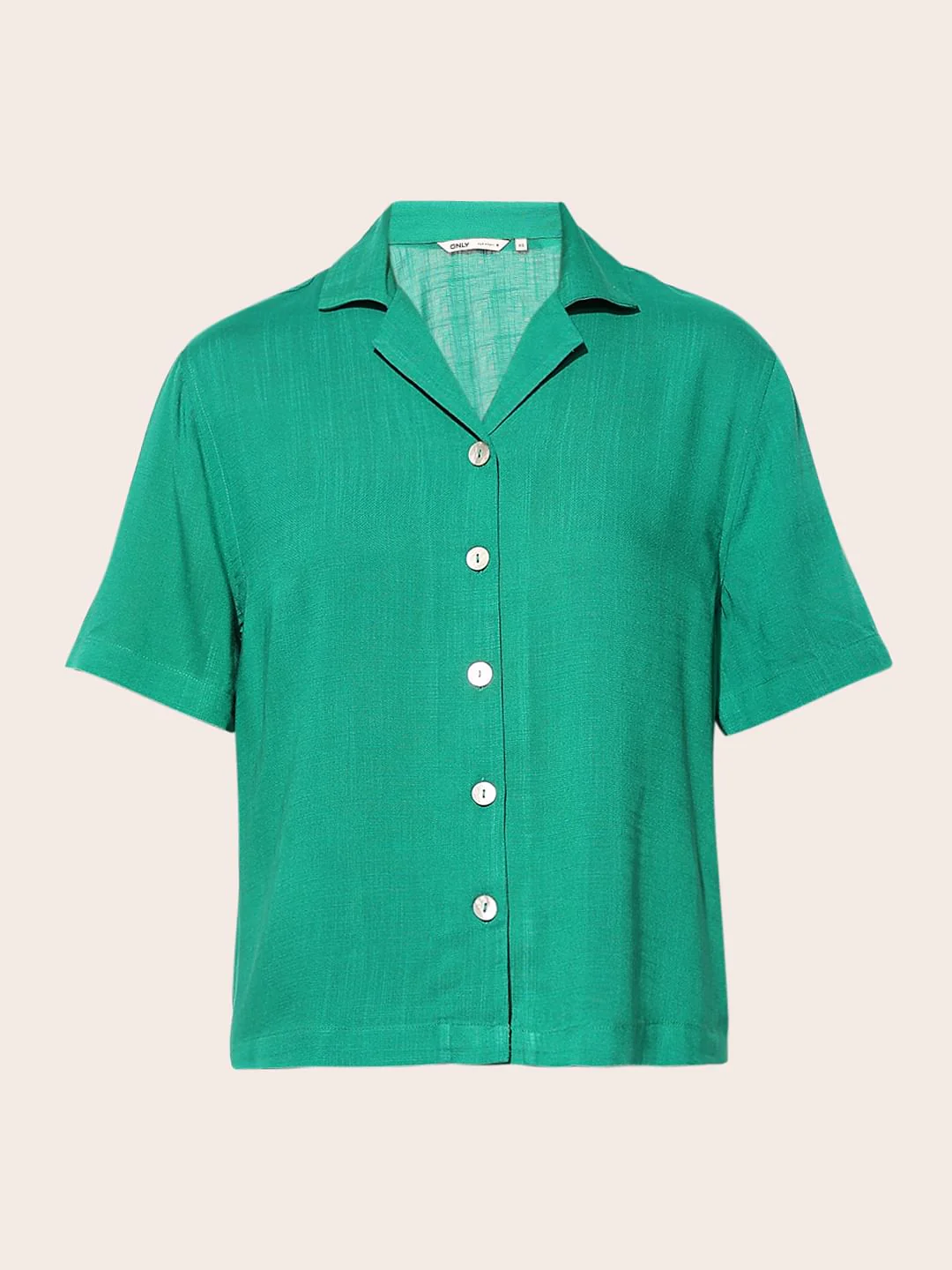 Green Lapel Collar Viscose Shirt - Image 7