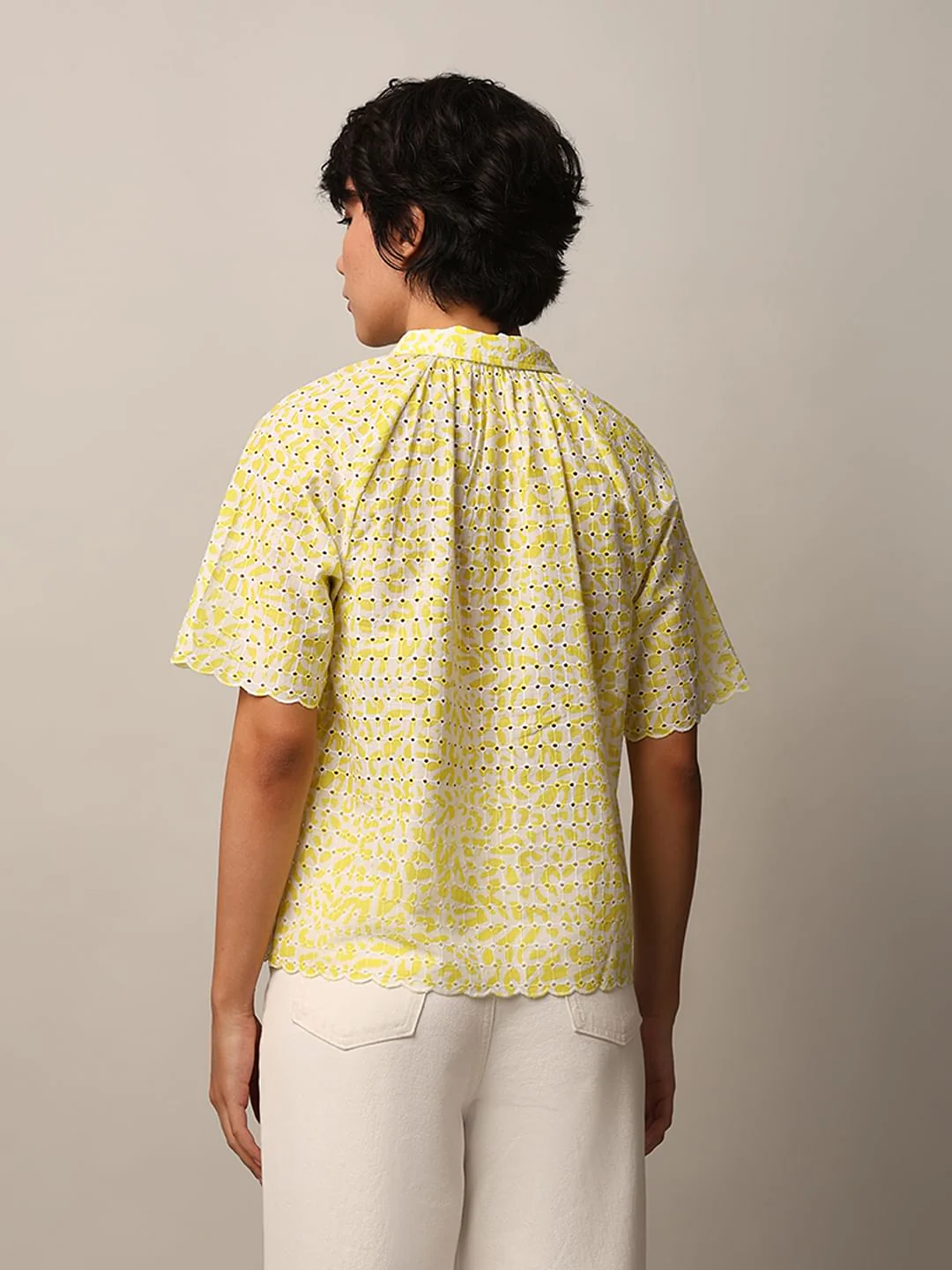 Green Schiffli Cotton Shirt - Image 6