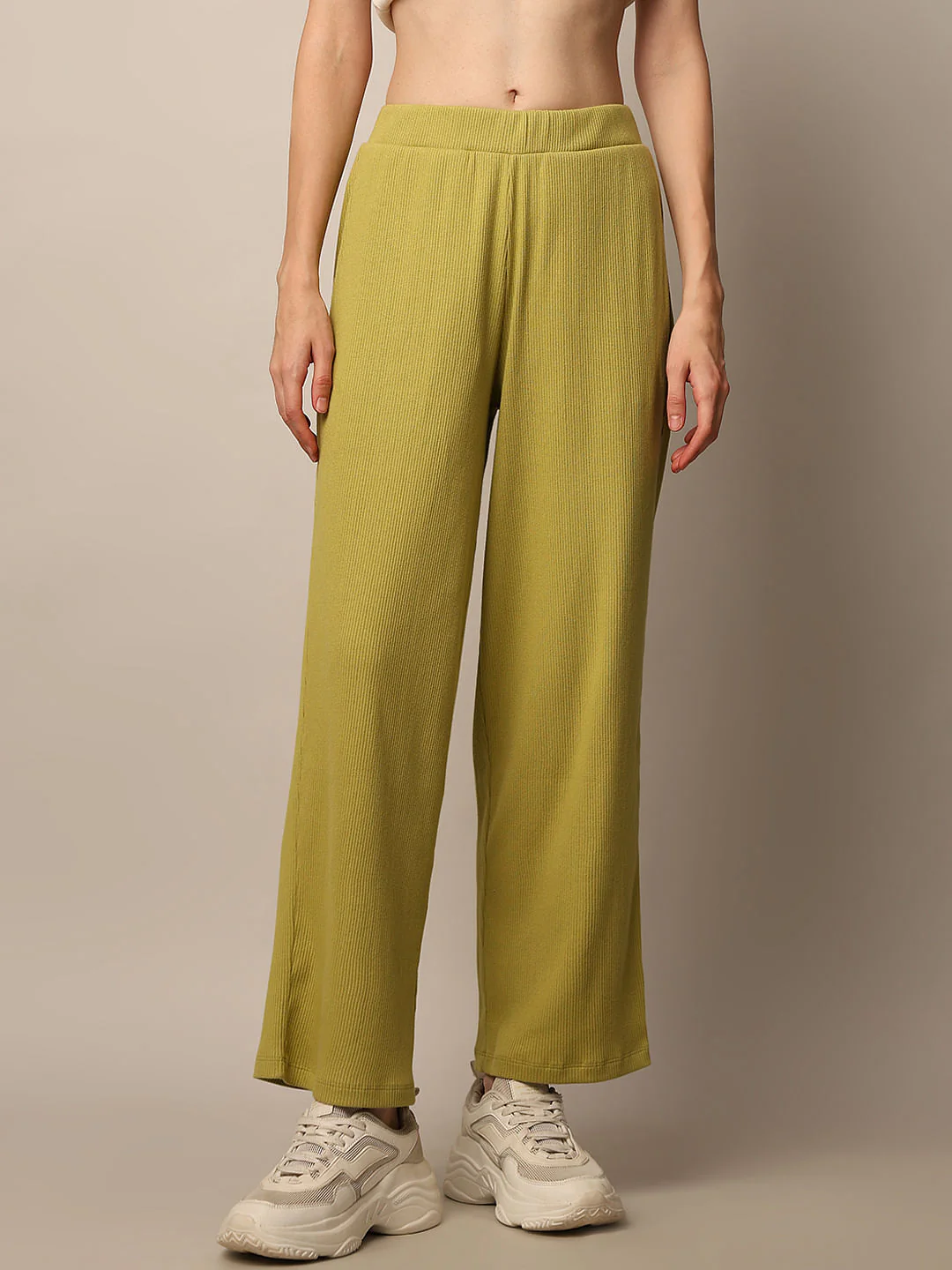 Green Ribbed Co-Ord Set Pants - Image 2