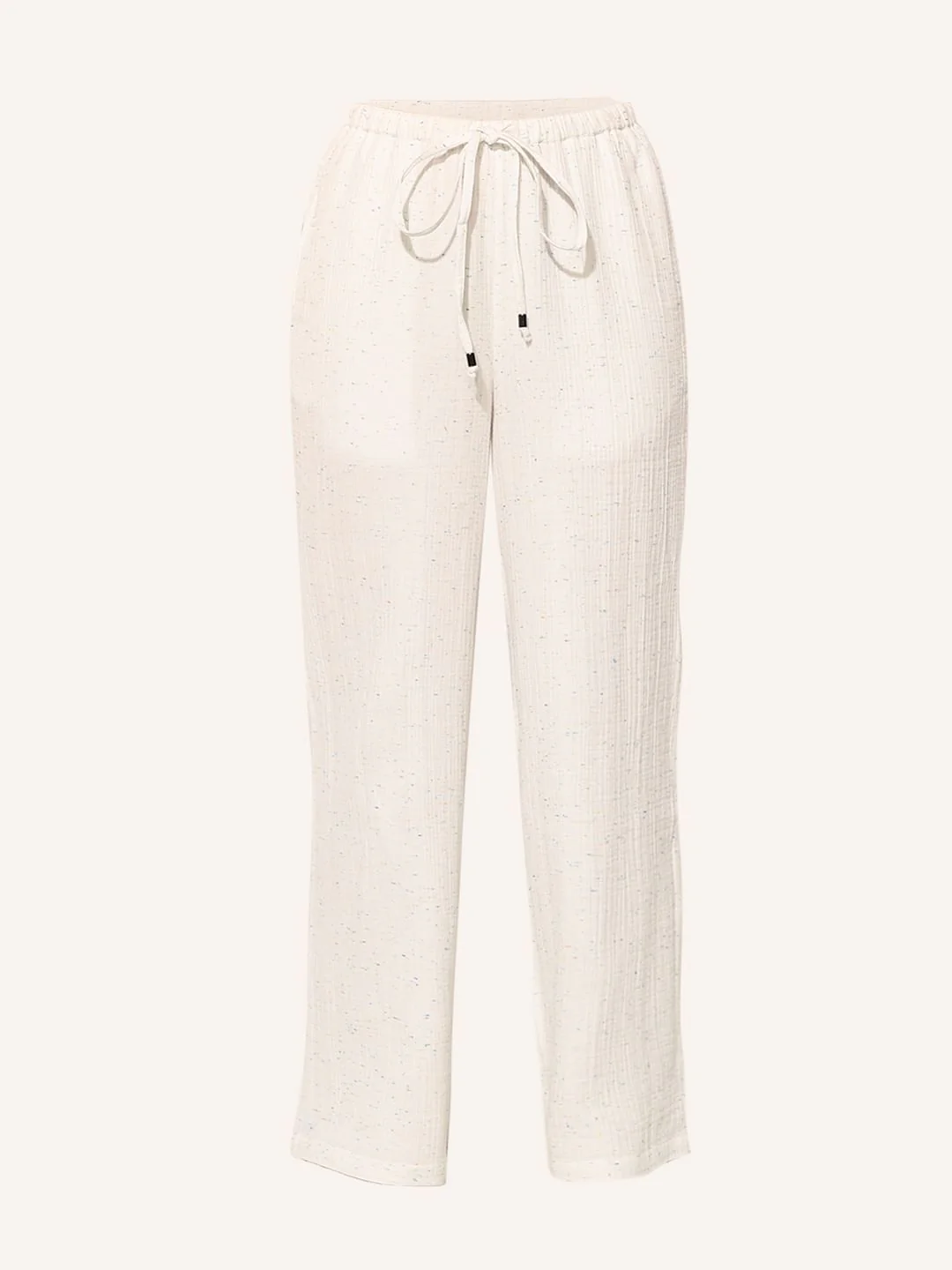 White Loose Fit Cotton Pants - Image 6