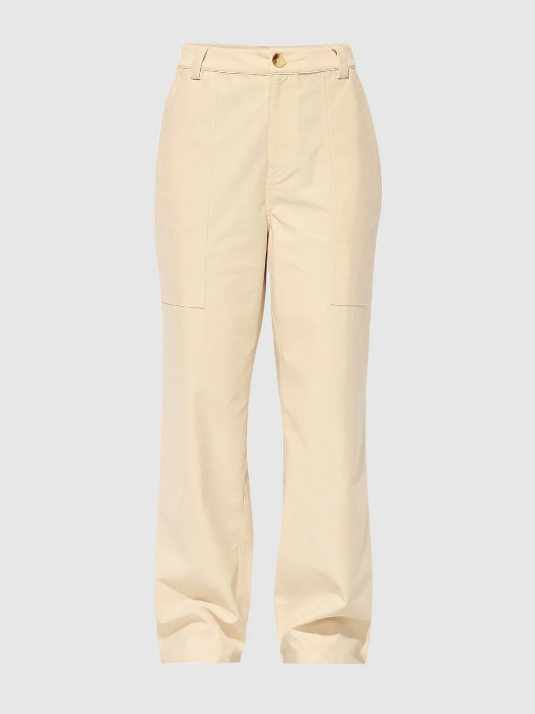 Cream High Rise Cargo Pants - Image 6