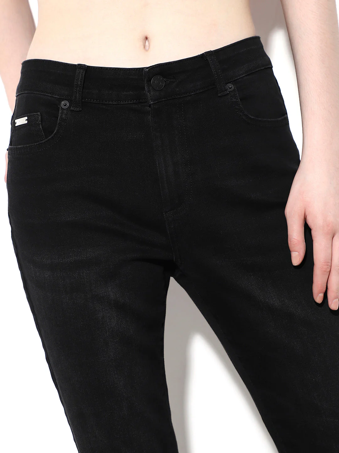 Black High Rise Skinny Jeans - Image 3