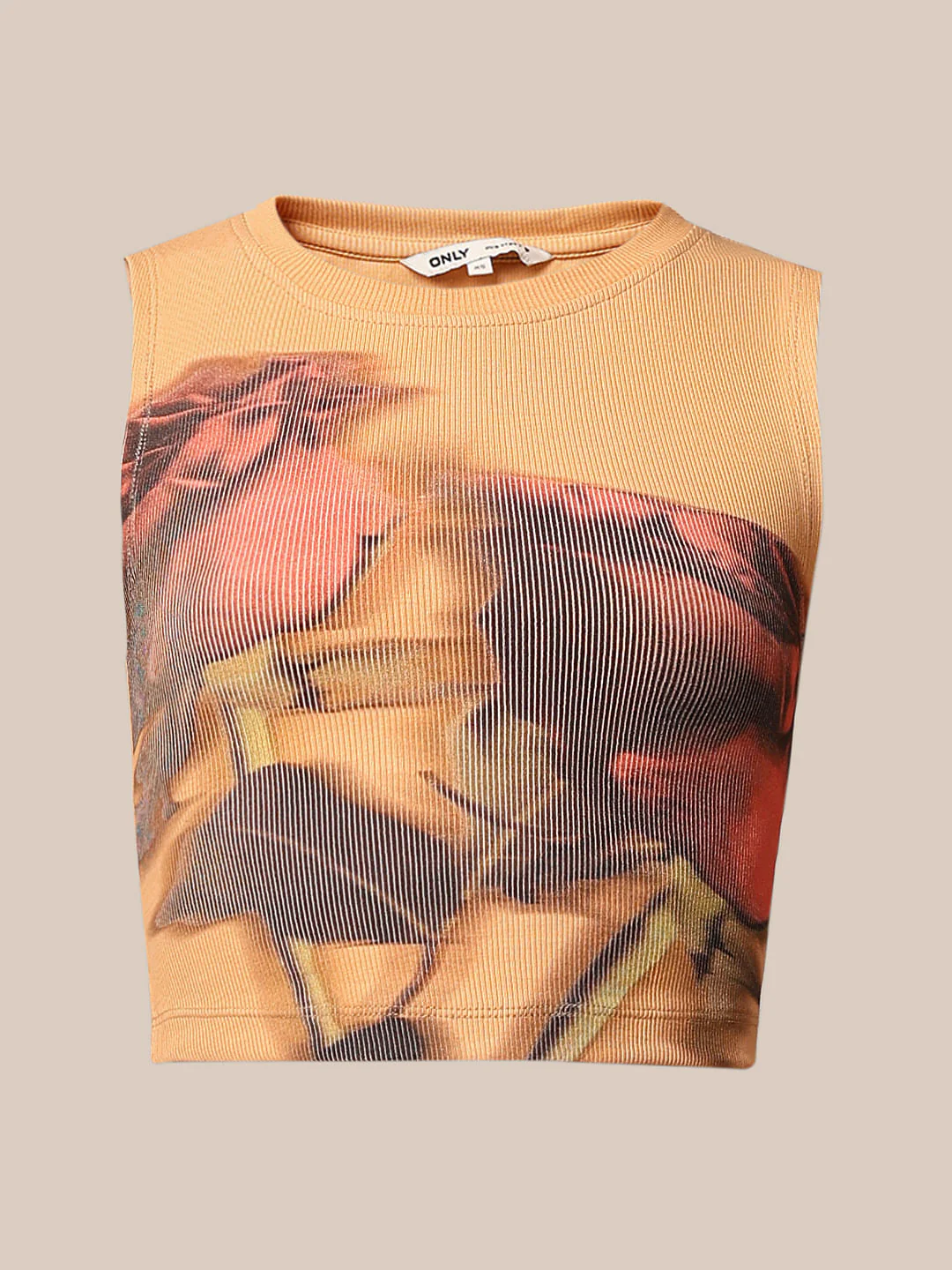Orange Printed Cropped Top - Image 7