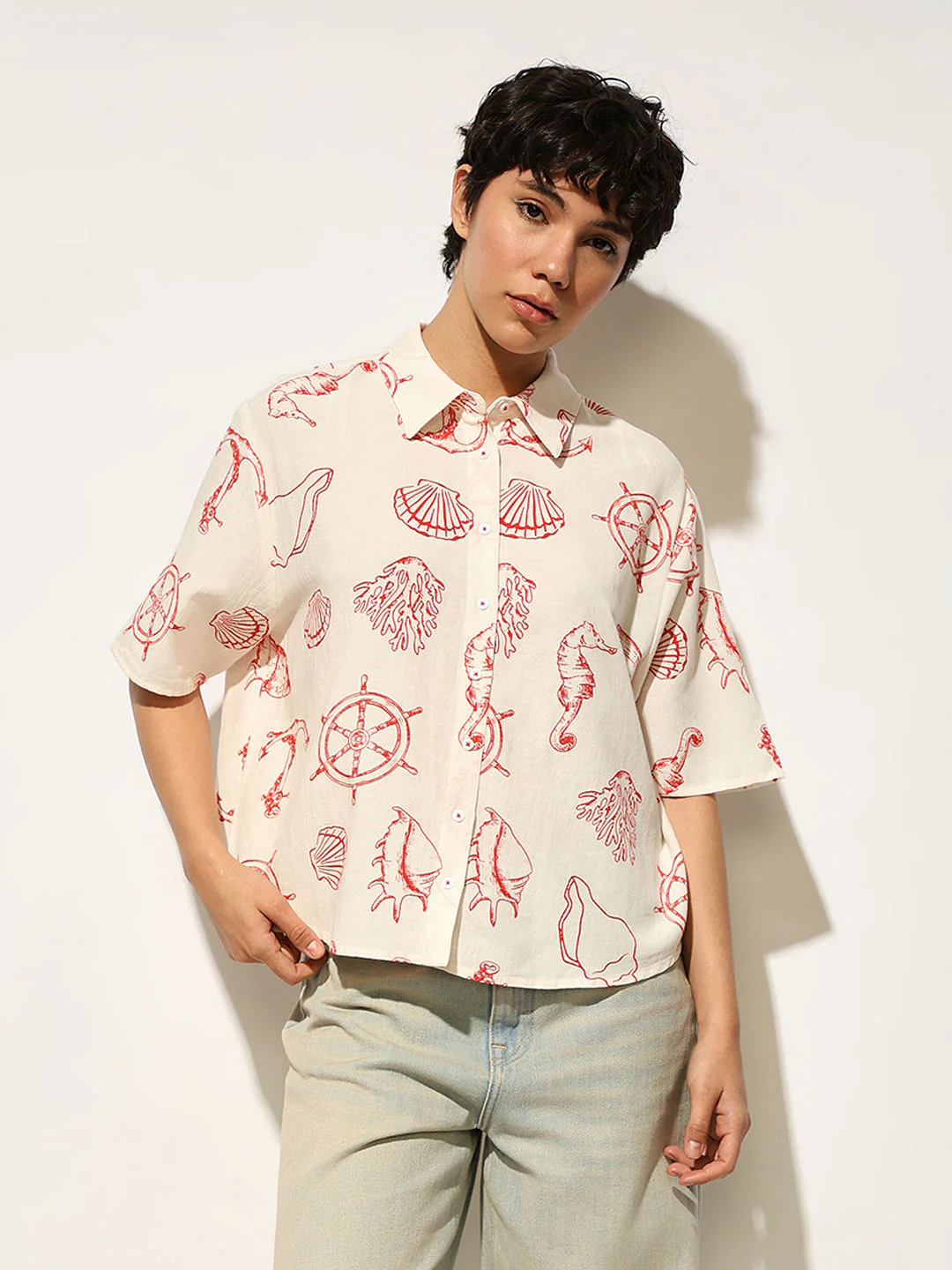 White Printed Shirt - Image 3