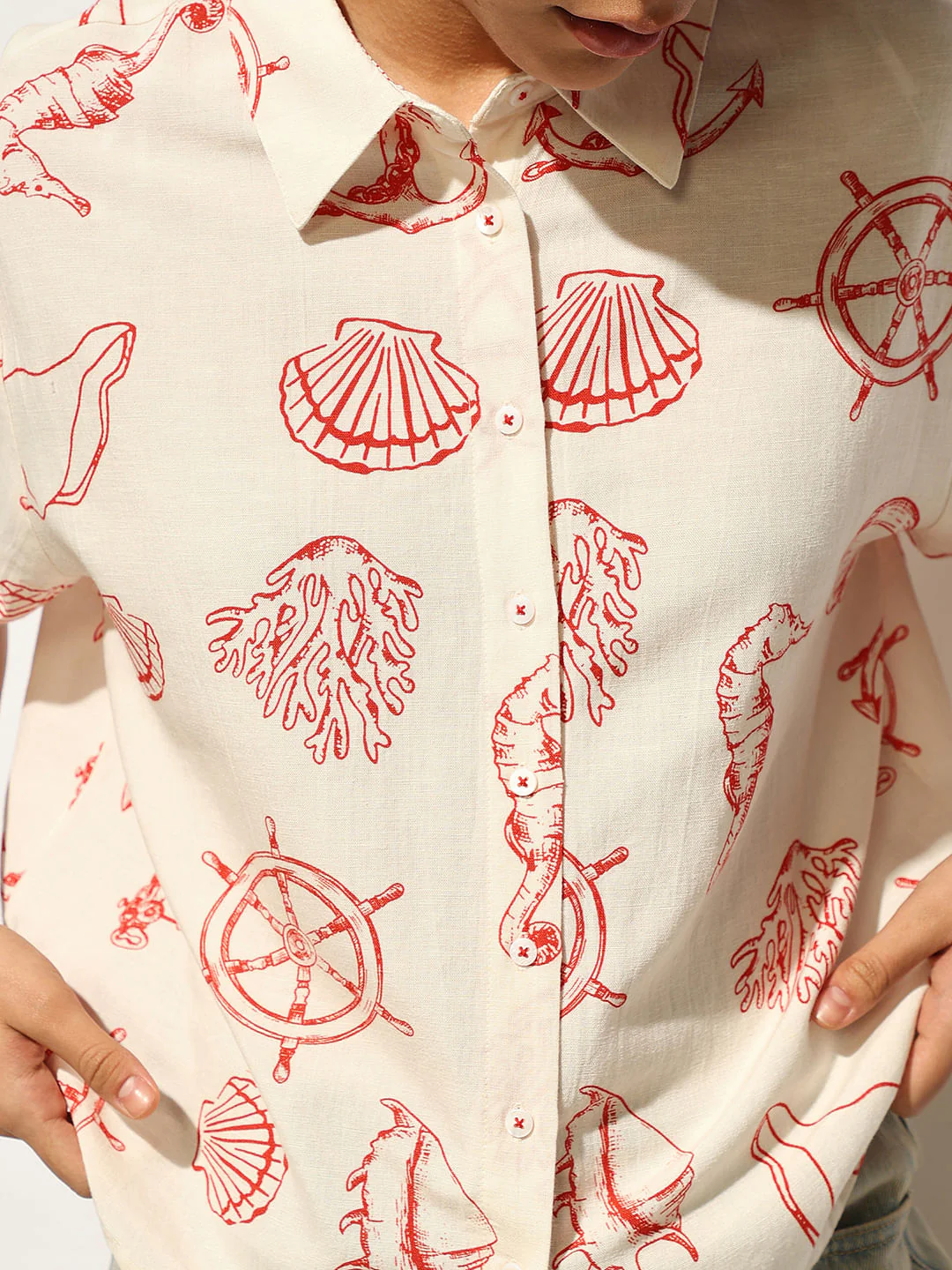 White Printed Shirt - Image 4