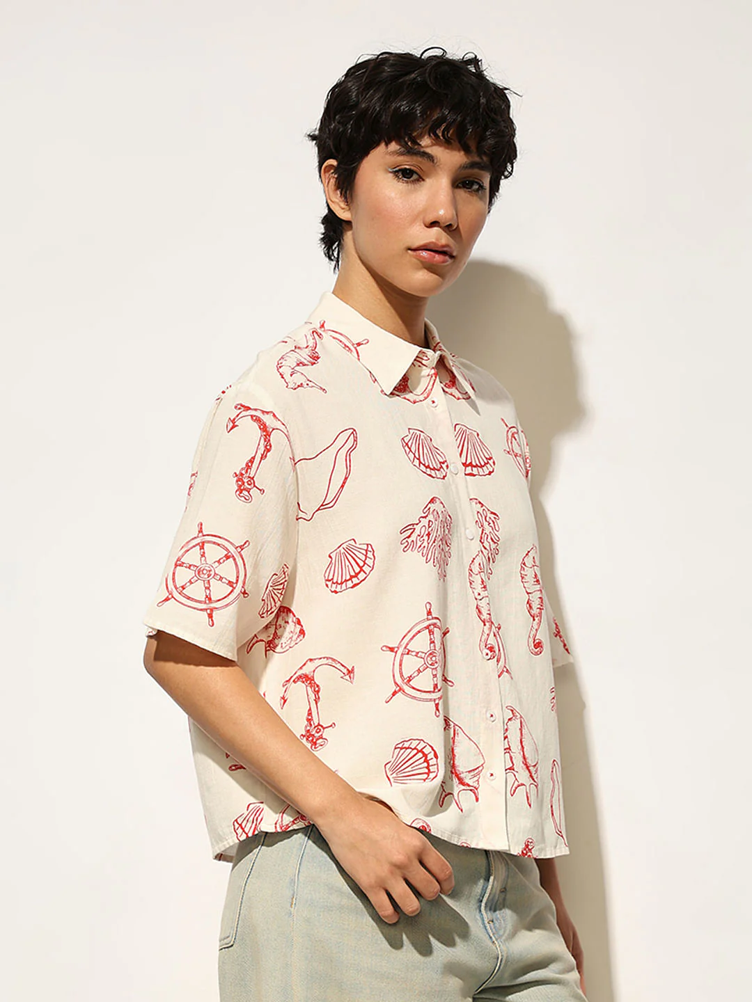 White Printed Shirt - Image 5