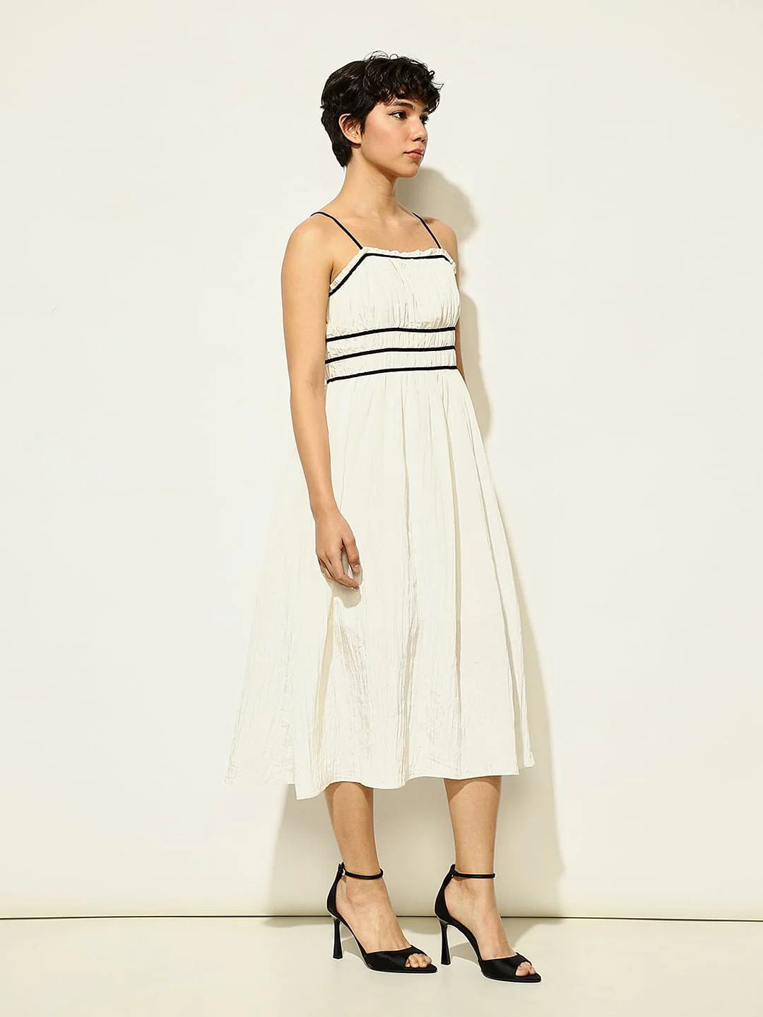 Cream Strappy Midi Dress - Image 5