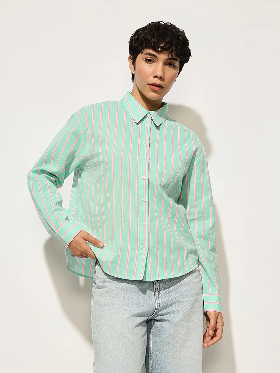 Green Striped Shirt - Image 3