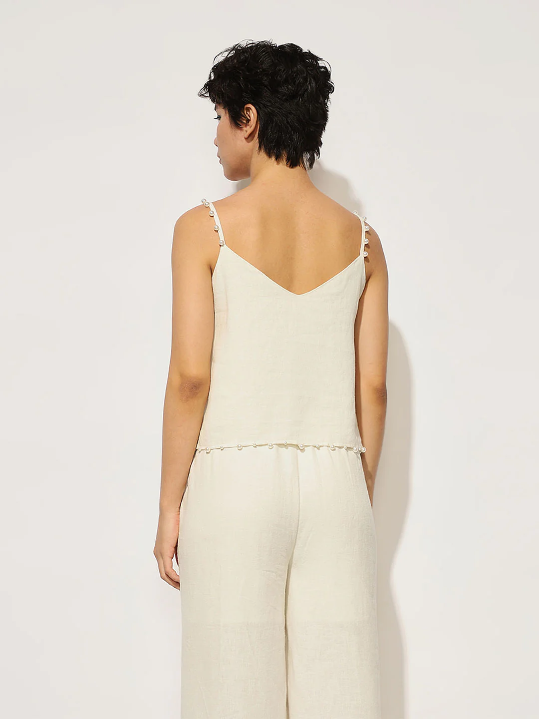 White Linen Co-Ord Set Top - Image 6