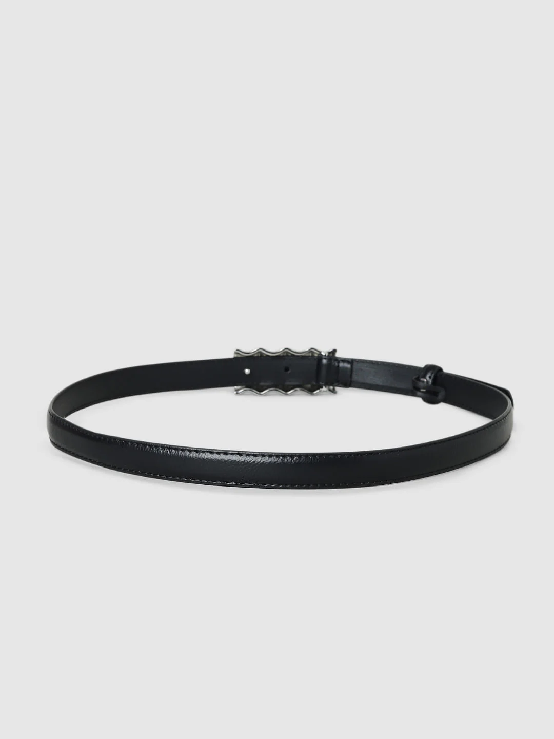 Black Buckle Narrow Belt - Image 3