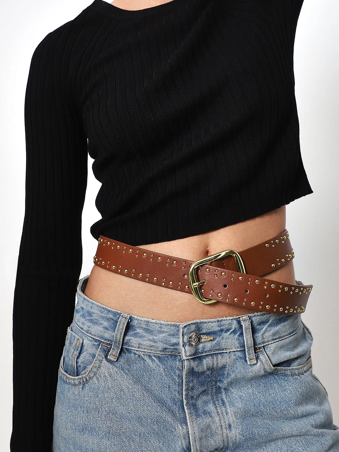 Brown Studded Belt