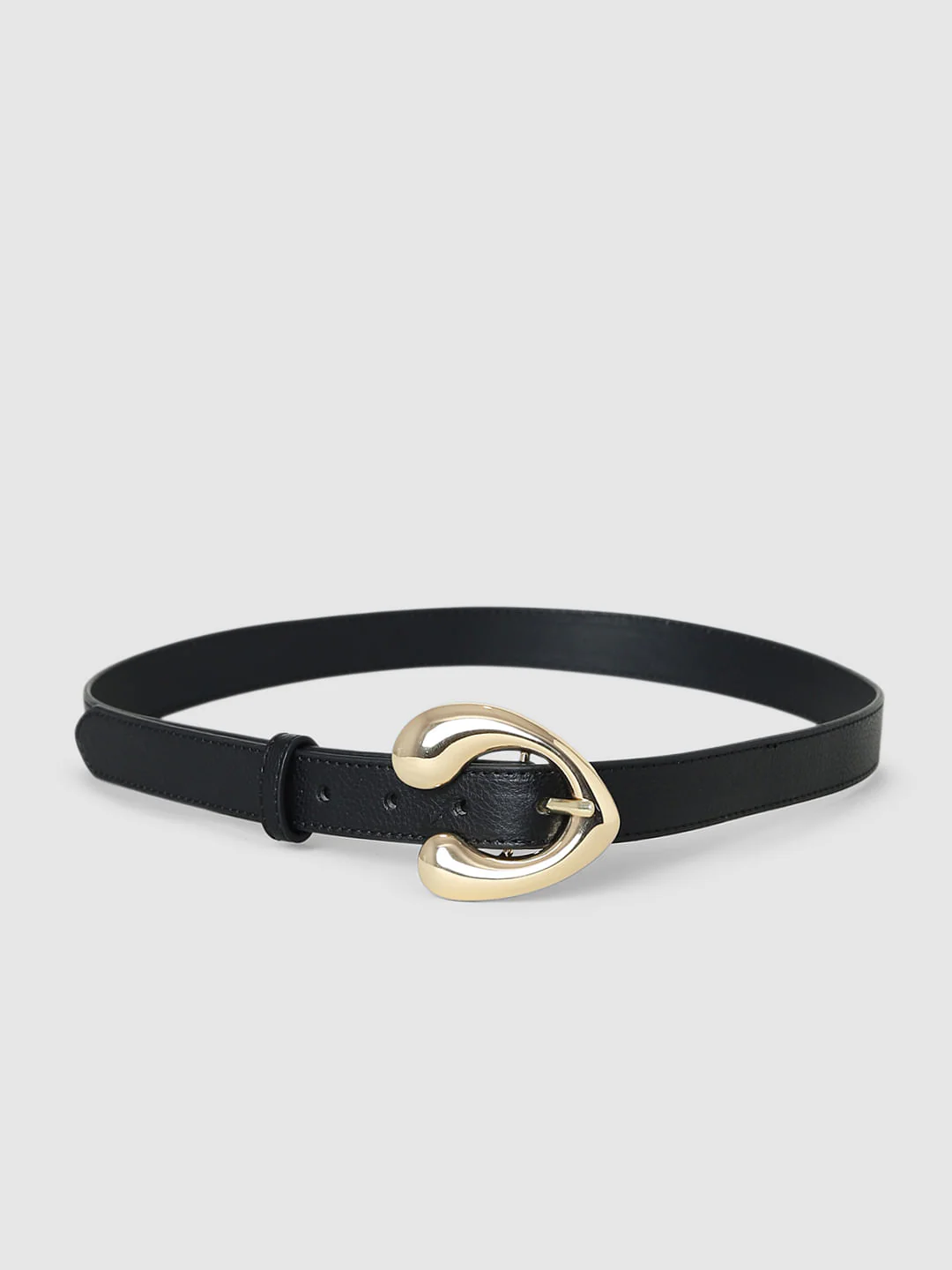 Black Buckle Narrow Belt - Image 2