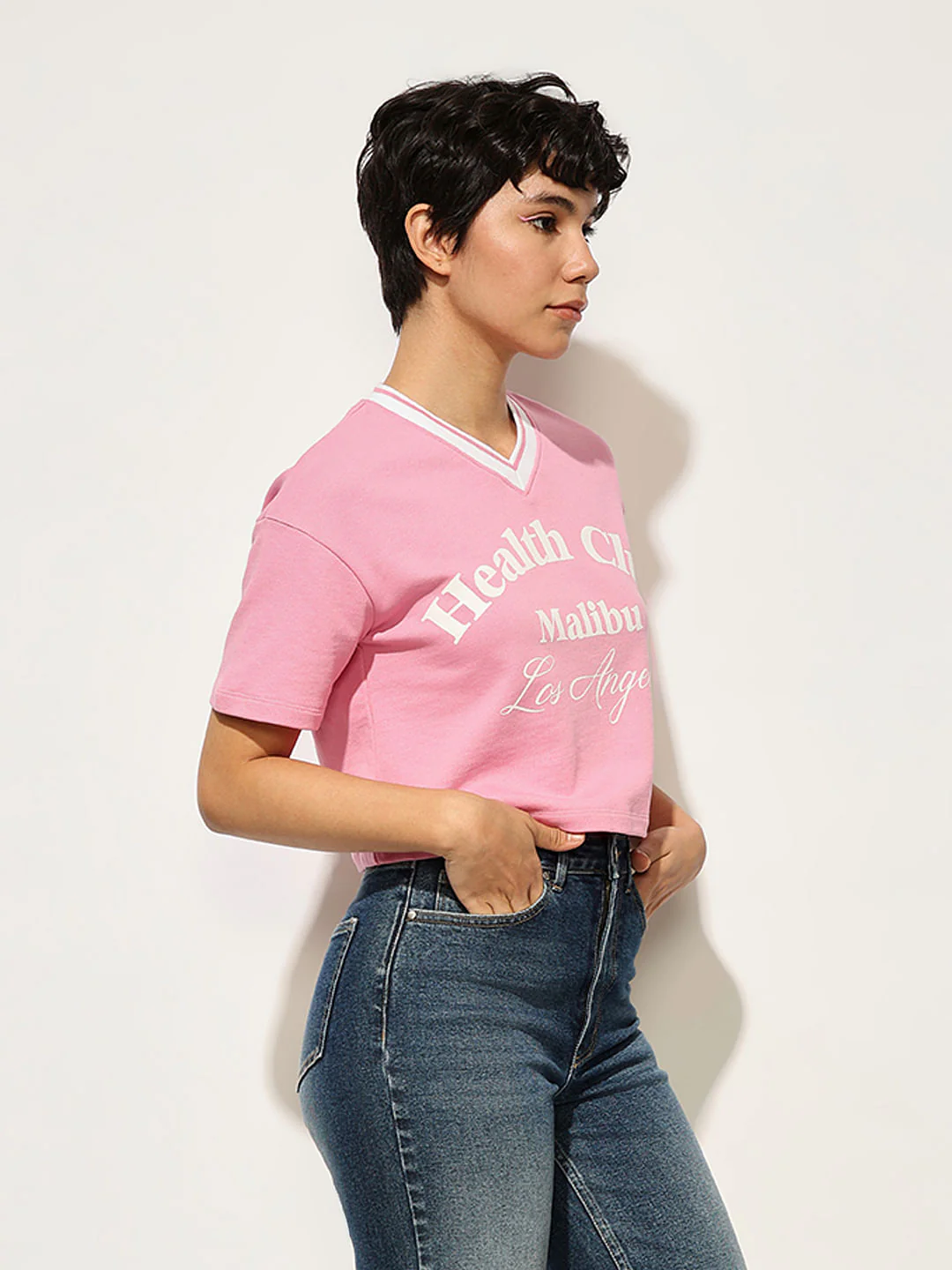 Pink Printed Boxy T-Shirt - Image 5