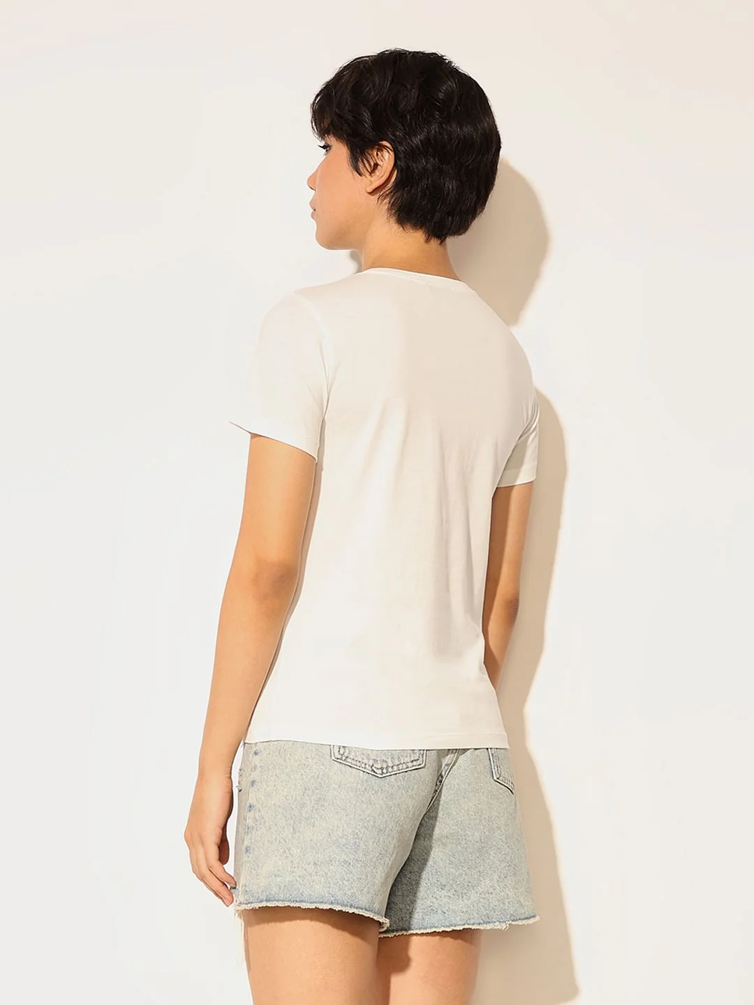 White Printed Cotton T-Shirt - Image 6