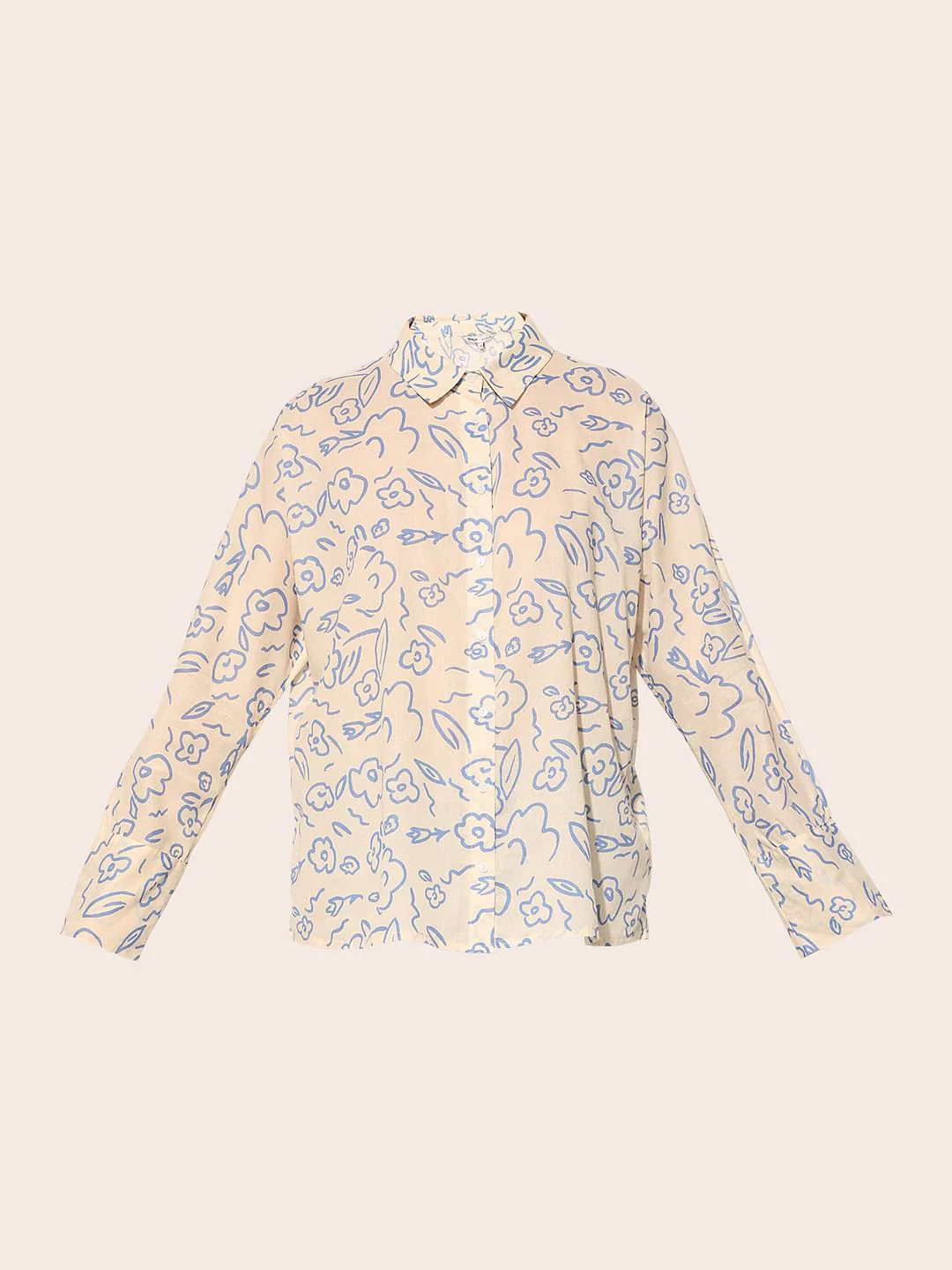 White Printed Cotton Shirt - Image 7