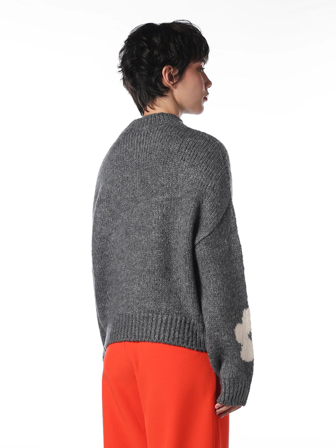 Dark Grey Floral Pullover - Image 6