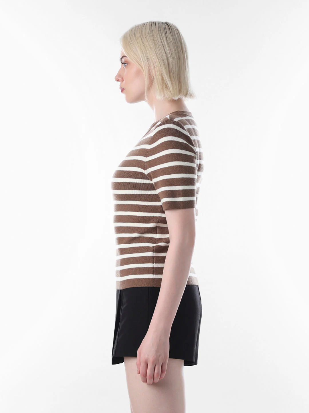 Brown Striped Fine Knit Pullover - Image 5