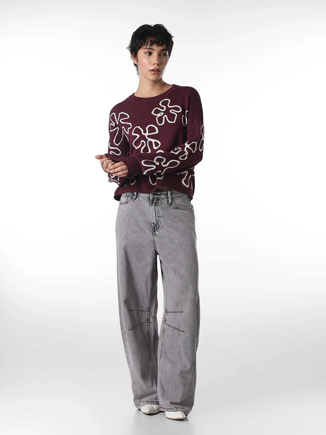 Mauve Wine Printed Pullover - Image 2