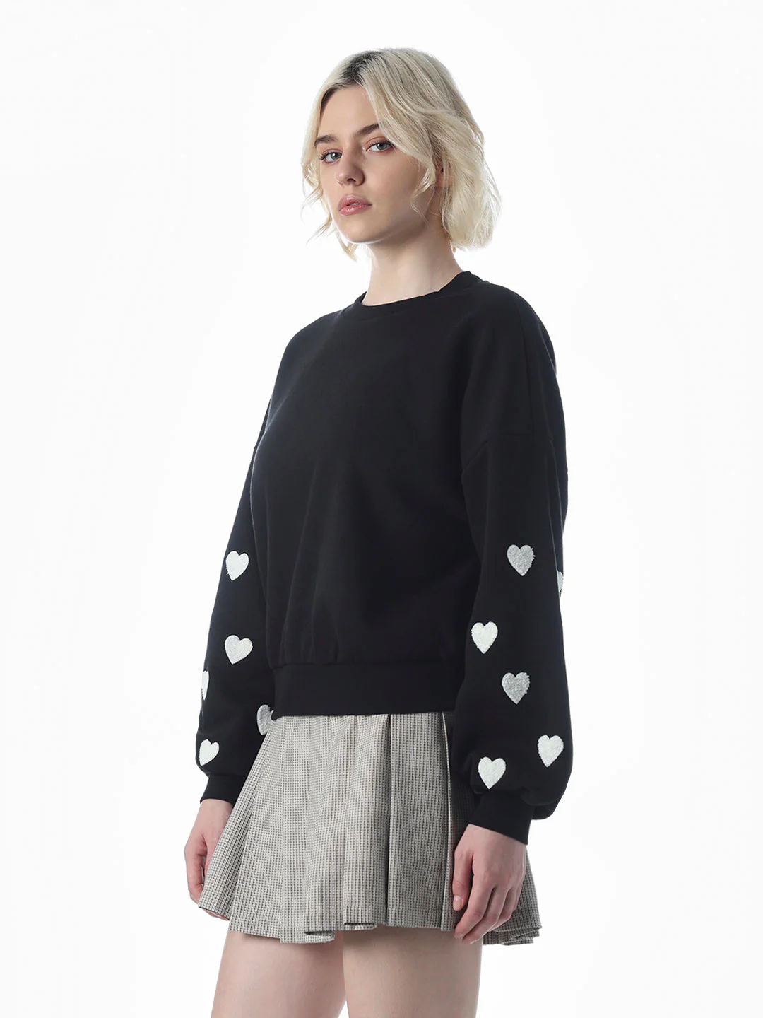 Black O-Neck Printed Sweatshirt - Image 5