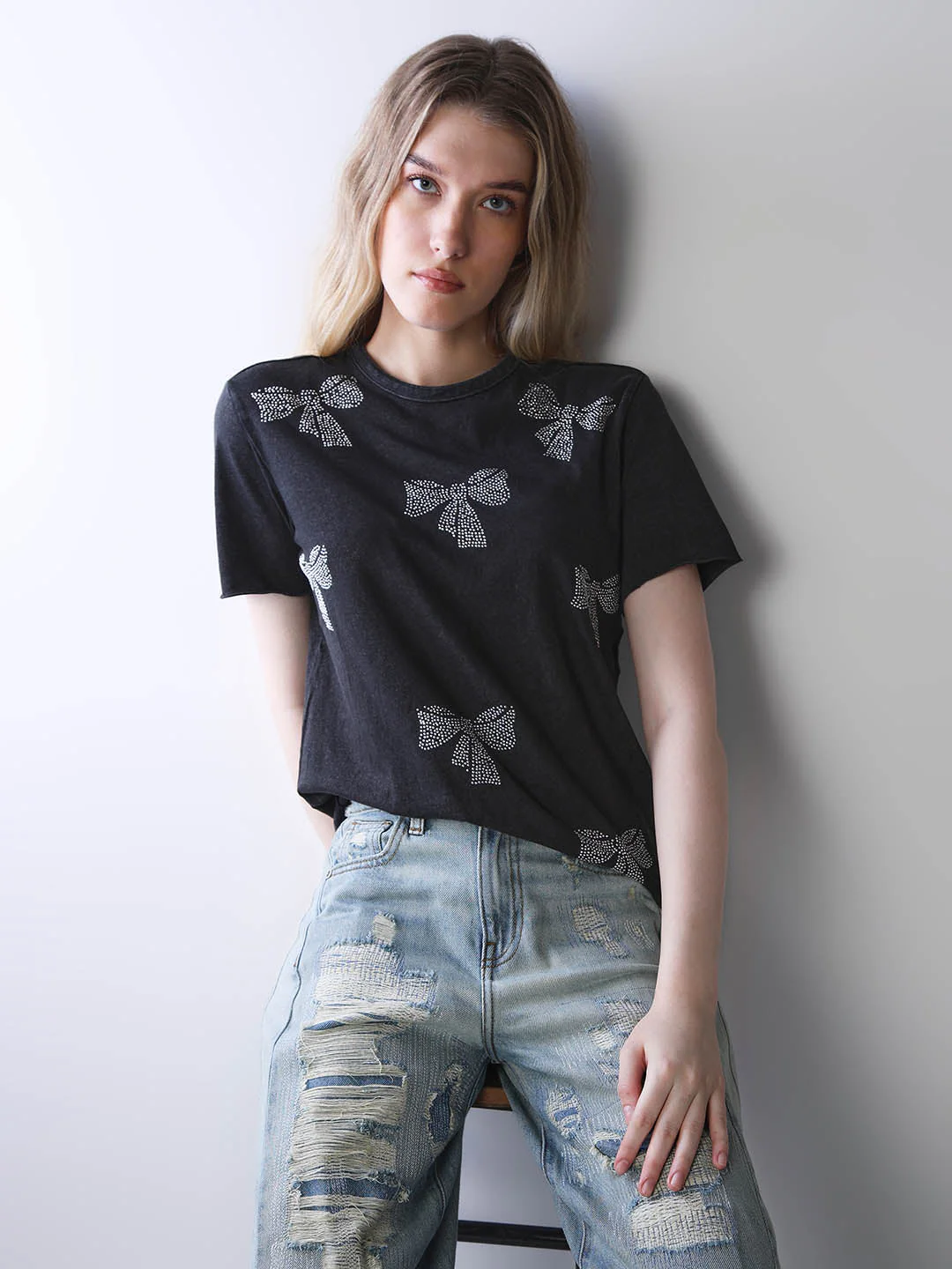 Rhinestone Embellished T-Shirt