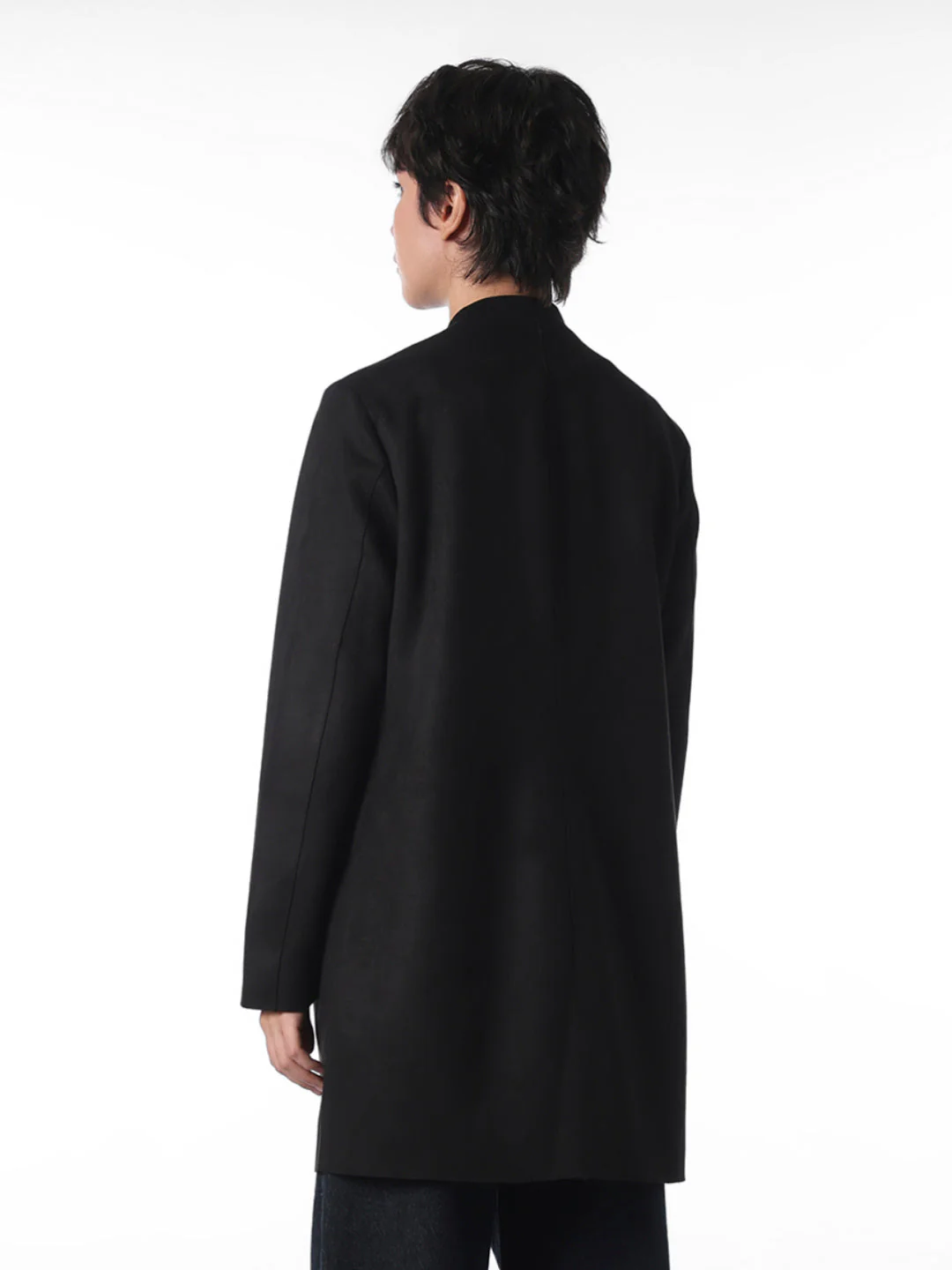 Black Faux Suede Coatigan - Image 6