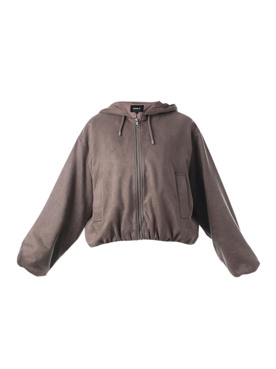Dark Brown Faux Suede Cropped Jacket - Image 7