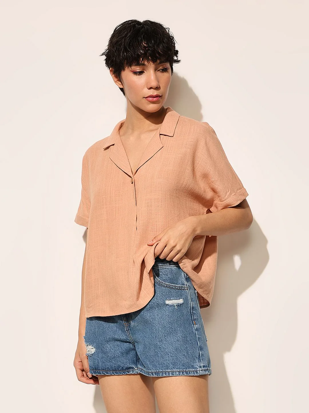 Pink Linen Blend Shirt - Image 3