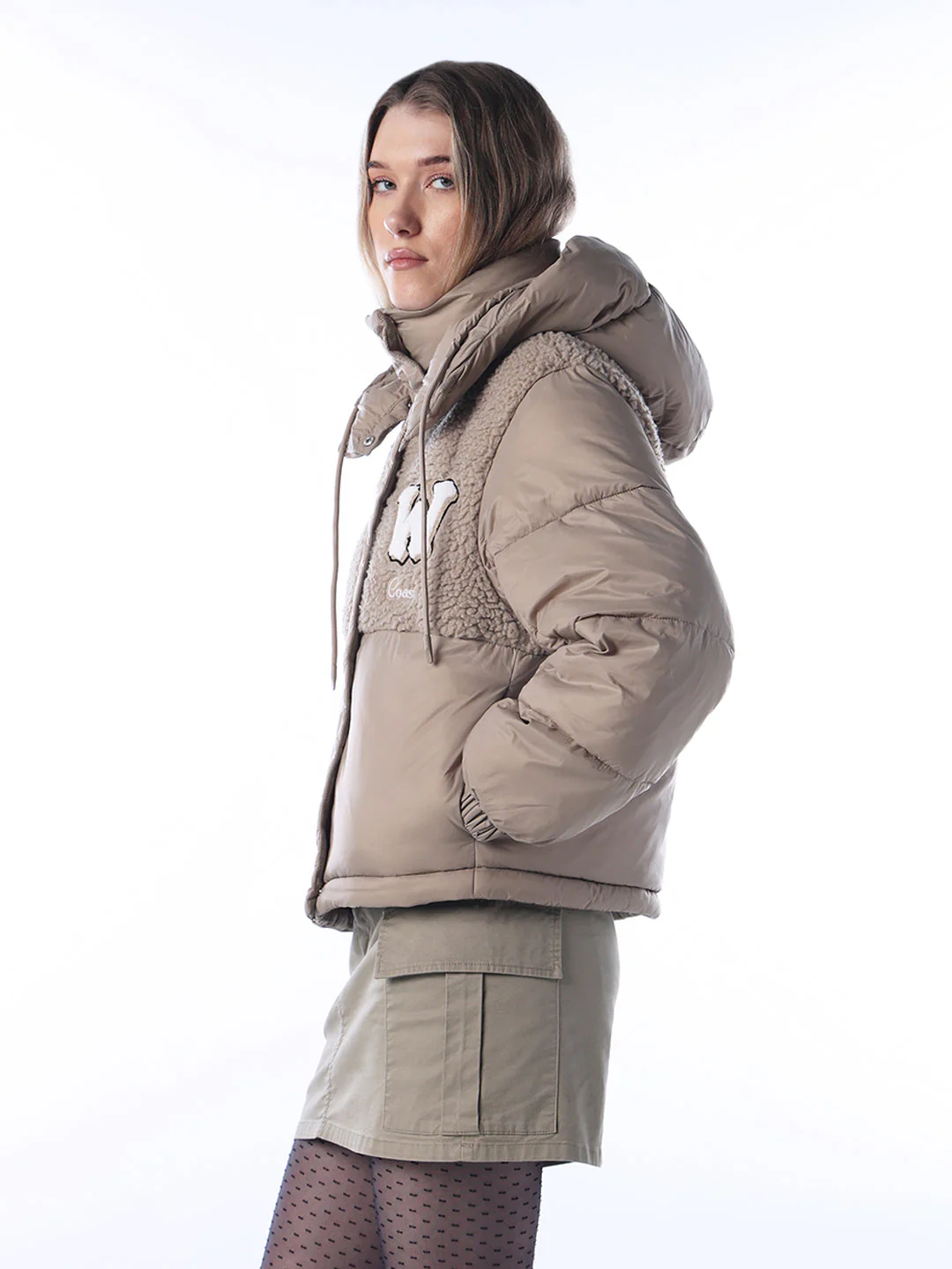 Teddy Mix Hooded Puffer Jacket - Image 5