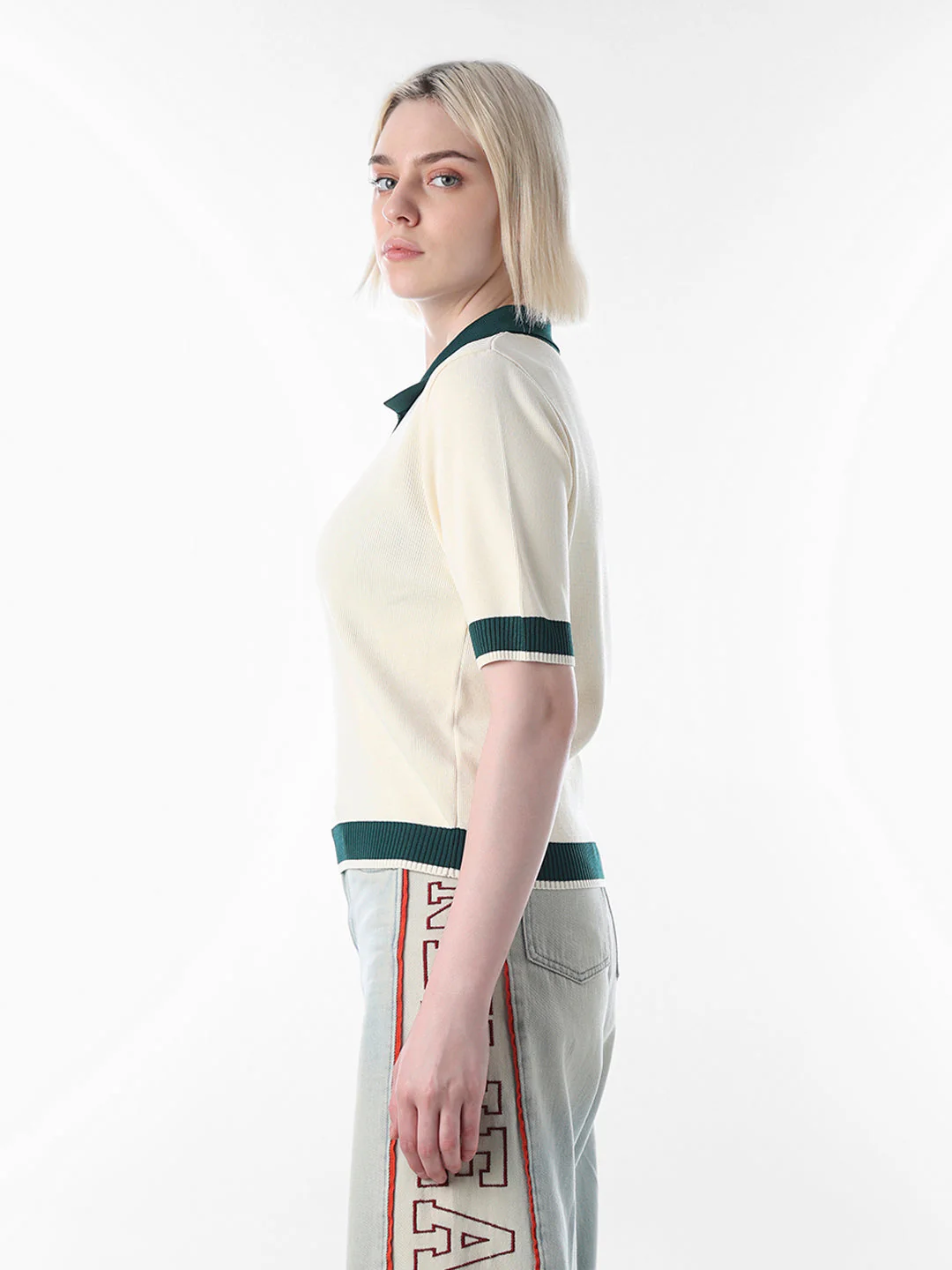 Cream Fine Knit Polo - Image 4