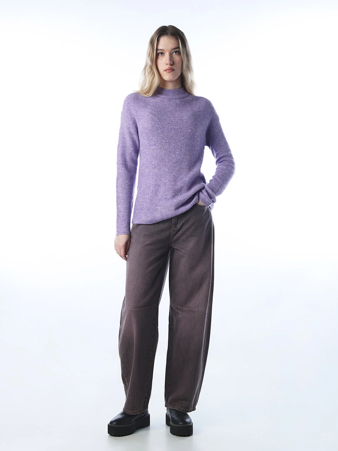 Cable-Knit O-Neck Pullover - Image 2