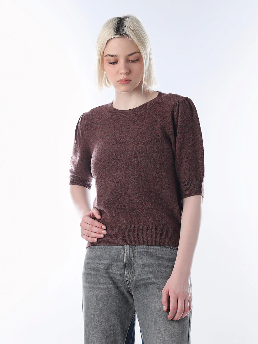 Dark Brown Knitted Pullover - Image 3