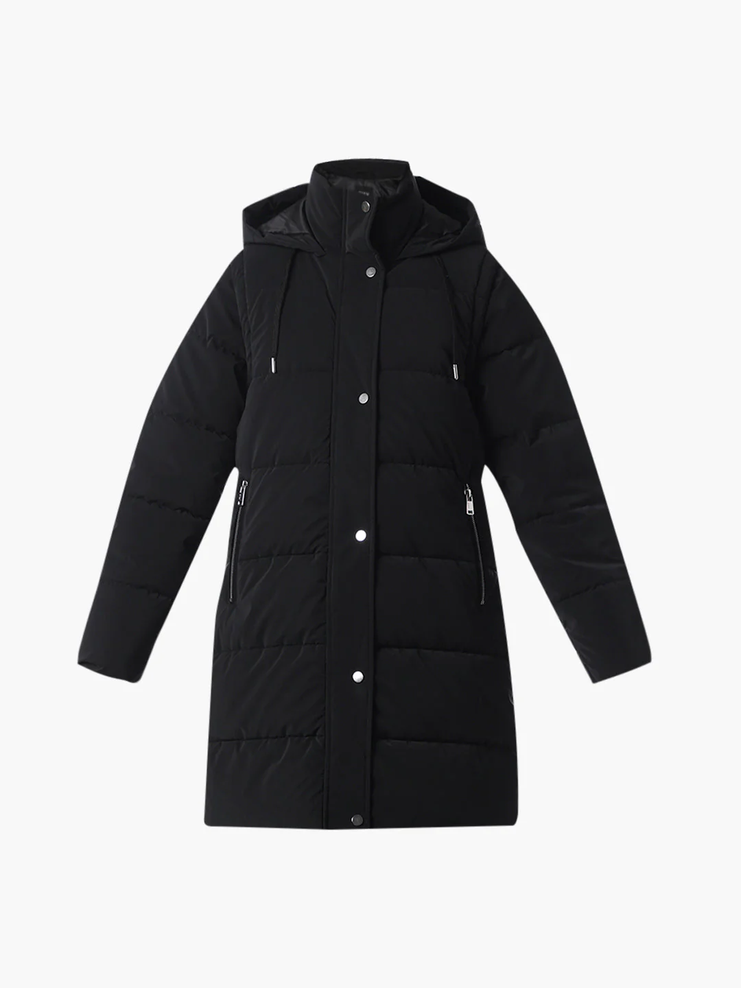 Black 2 in 1 Long Puffer Coat - Image 8
