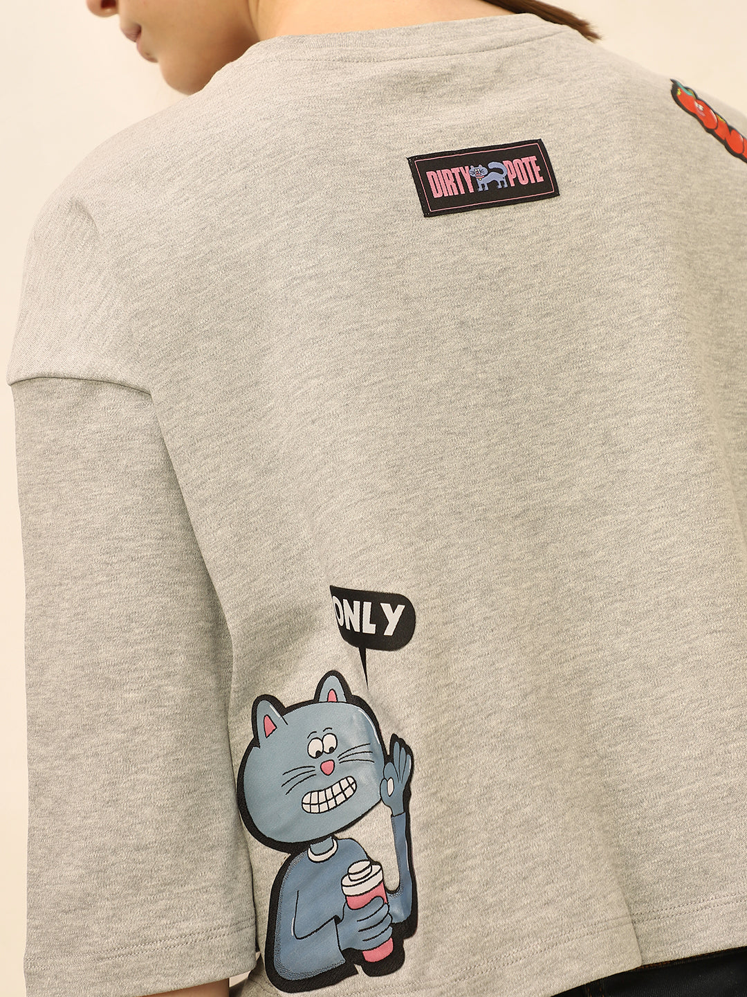 Dirty Pote Grey Boxy Fit T-shirt - Image 6