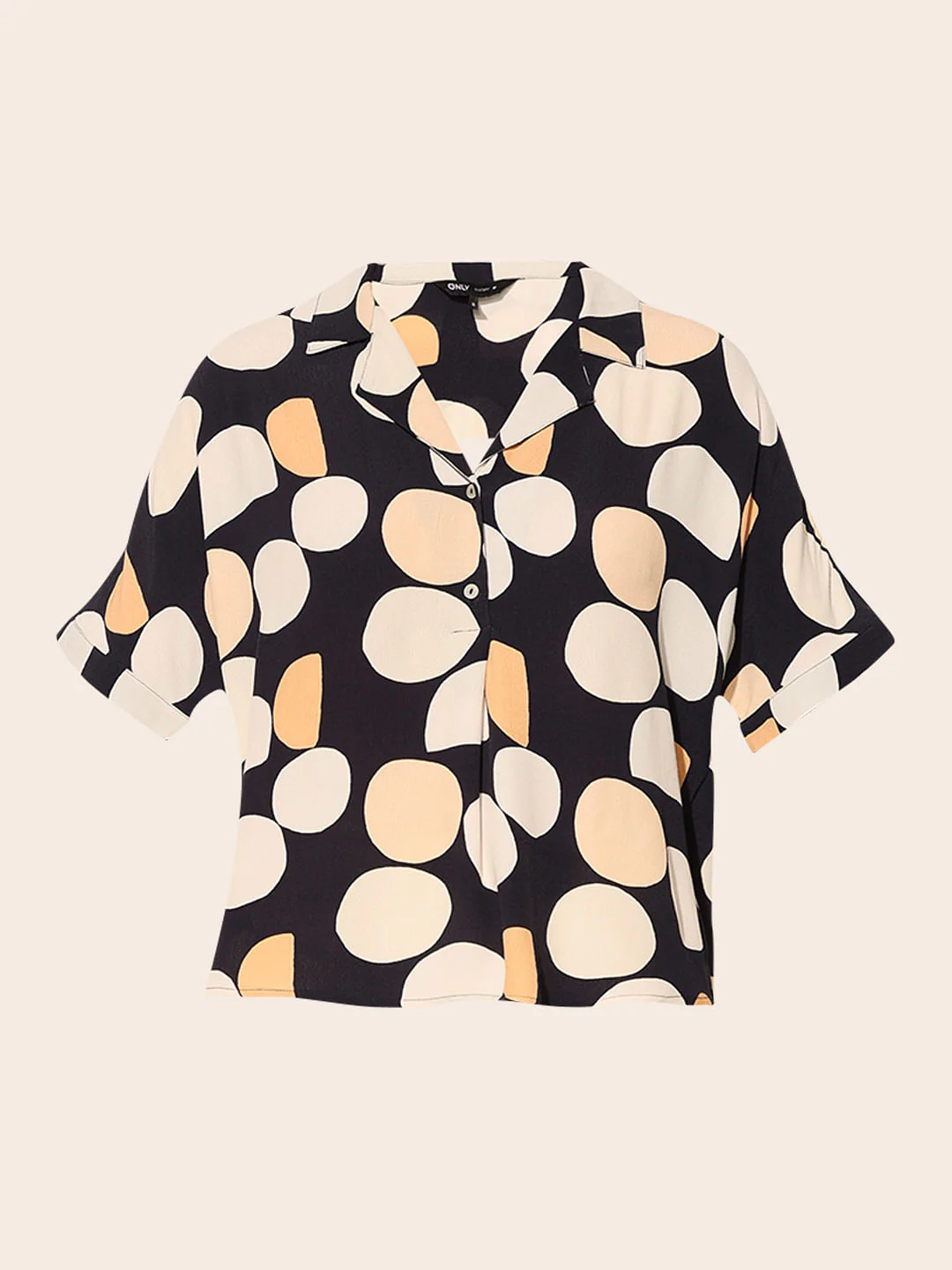 Navy Blue Printed Viscose Shirt - Image 8