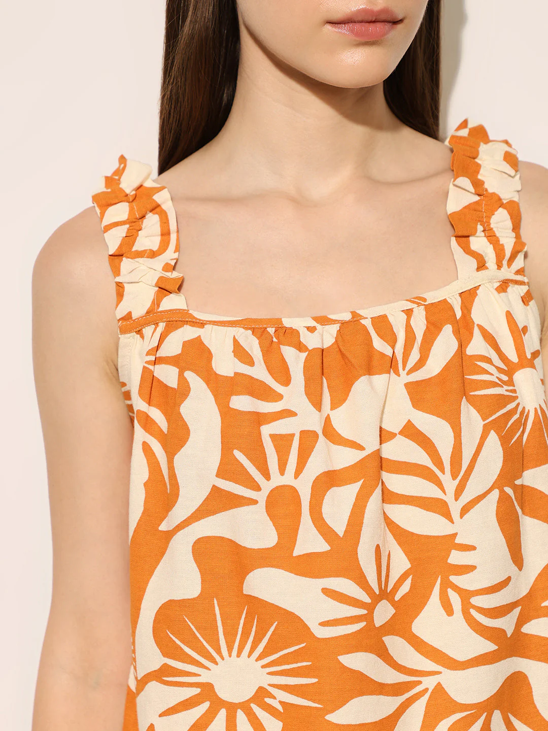 Orange Printed Strappy TOP - Image 4