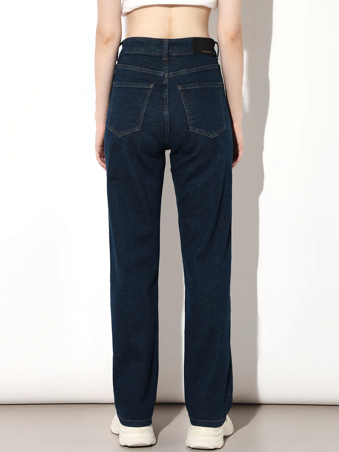 Dark Blue High Rise Straight Fit Jeans - Image 5