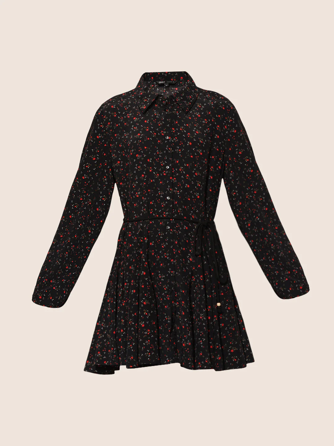 Black Printed Shirt Dress - Image 7