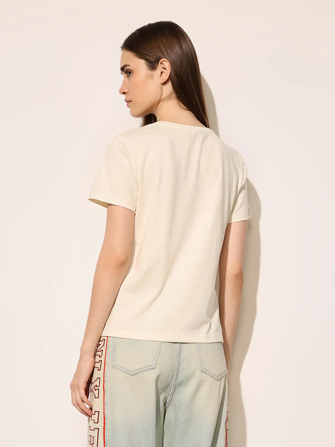 Beige NYC Printed Cotton T-shirt - Image 6