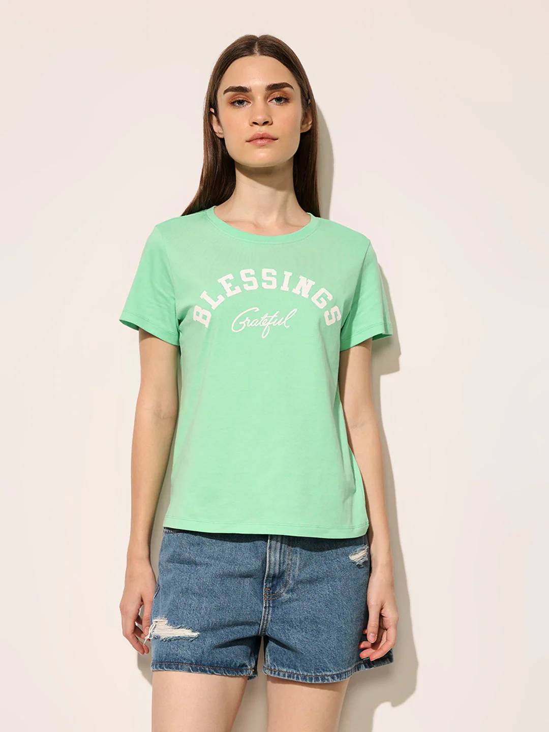 Green Printed Cotton T-shirt - Image 3