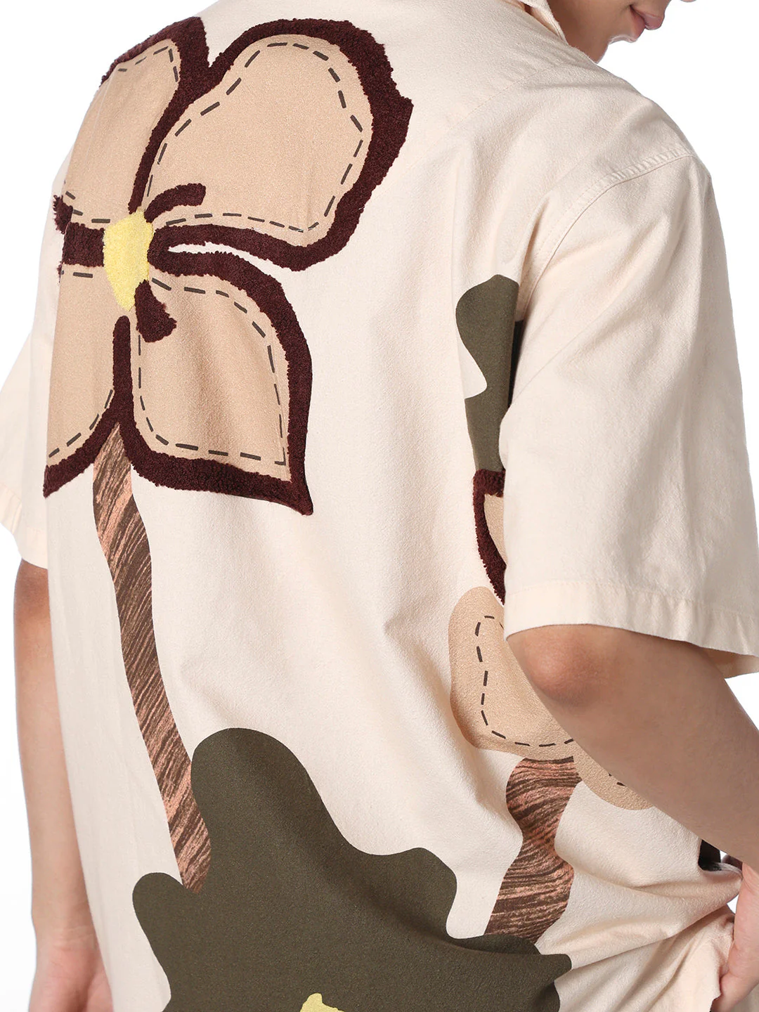 Beige Printed Cotton Shirt - Image 5