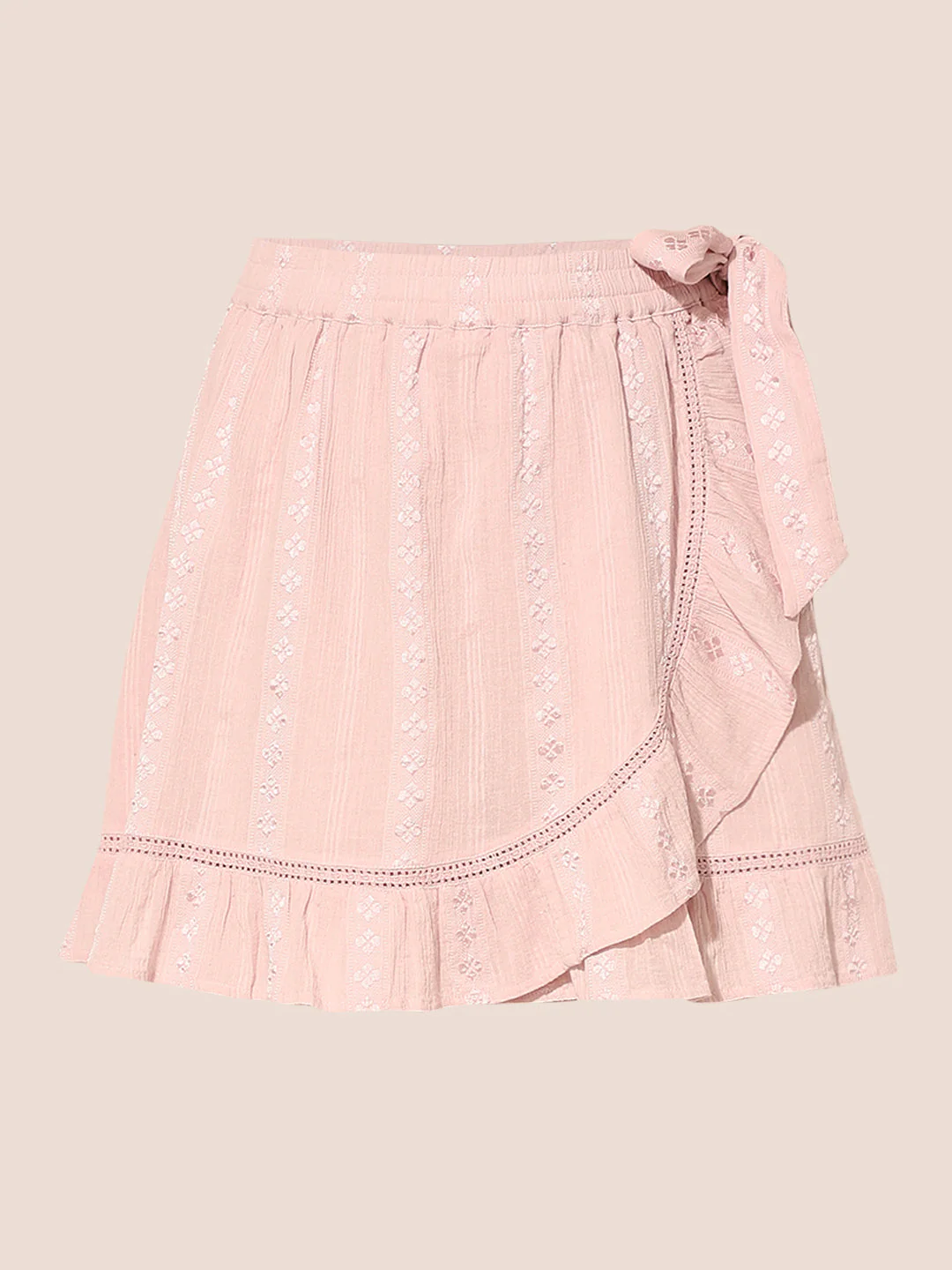 Pink Printed Wrap Skort - Image 6