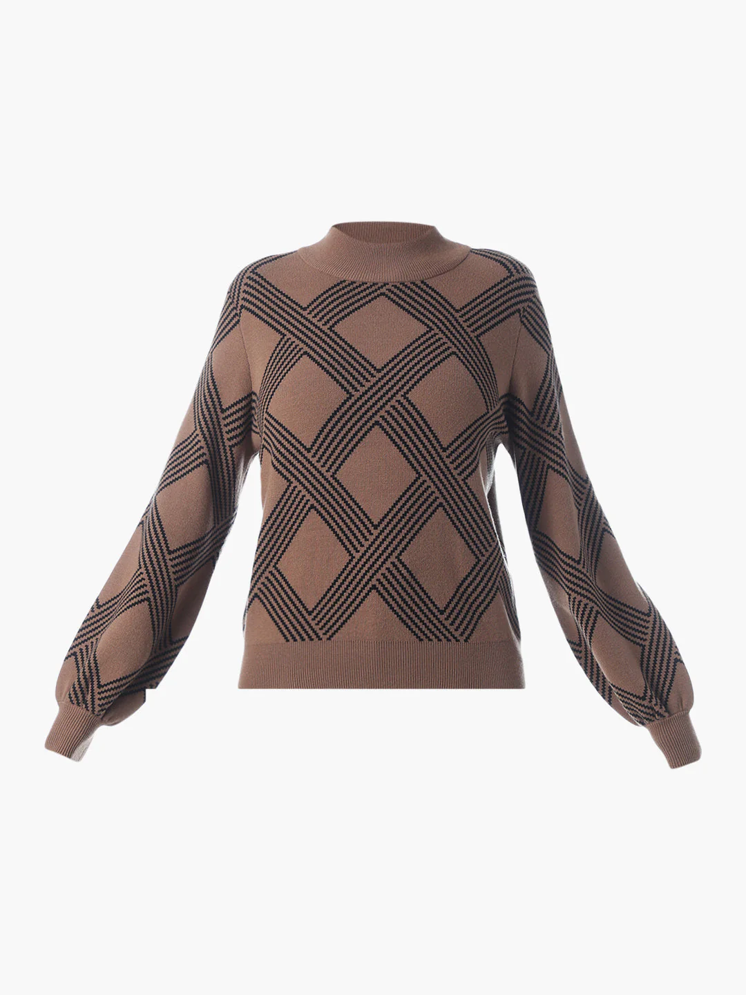 Brown Boxy Fit O-Neck Pullover - Image 8