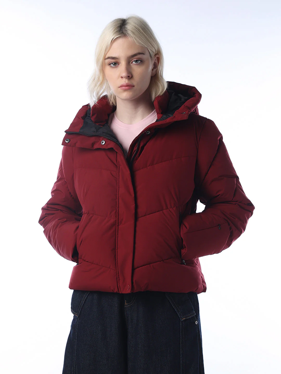 High Neck Hooded Puffer Jacket - Image 3