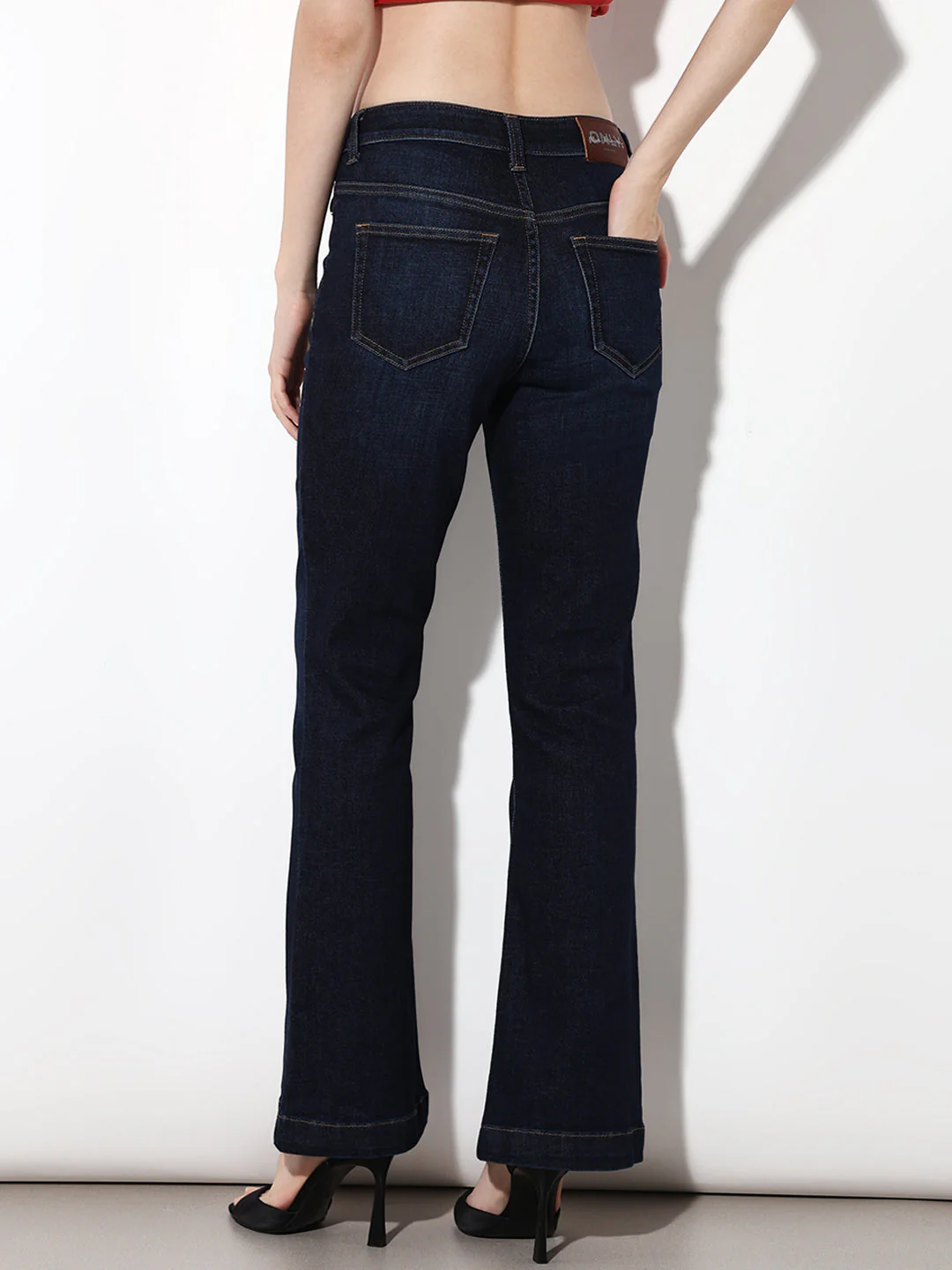 Dark Blue Flared Jeans - Image 5