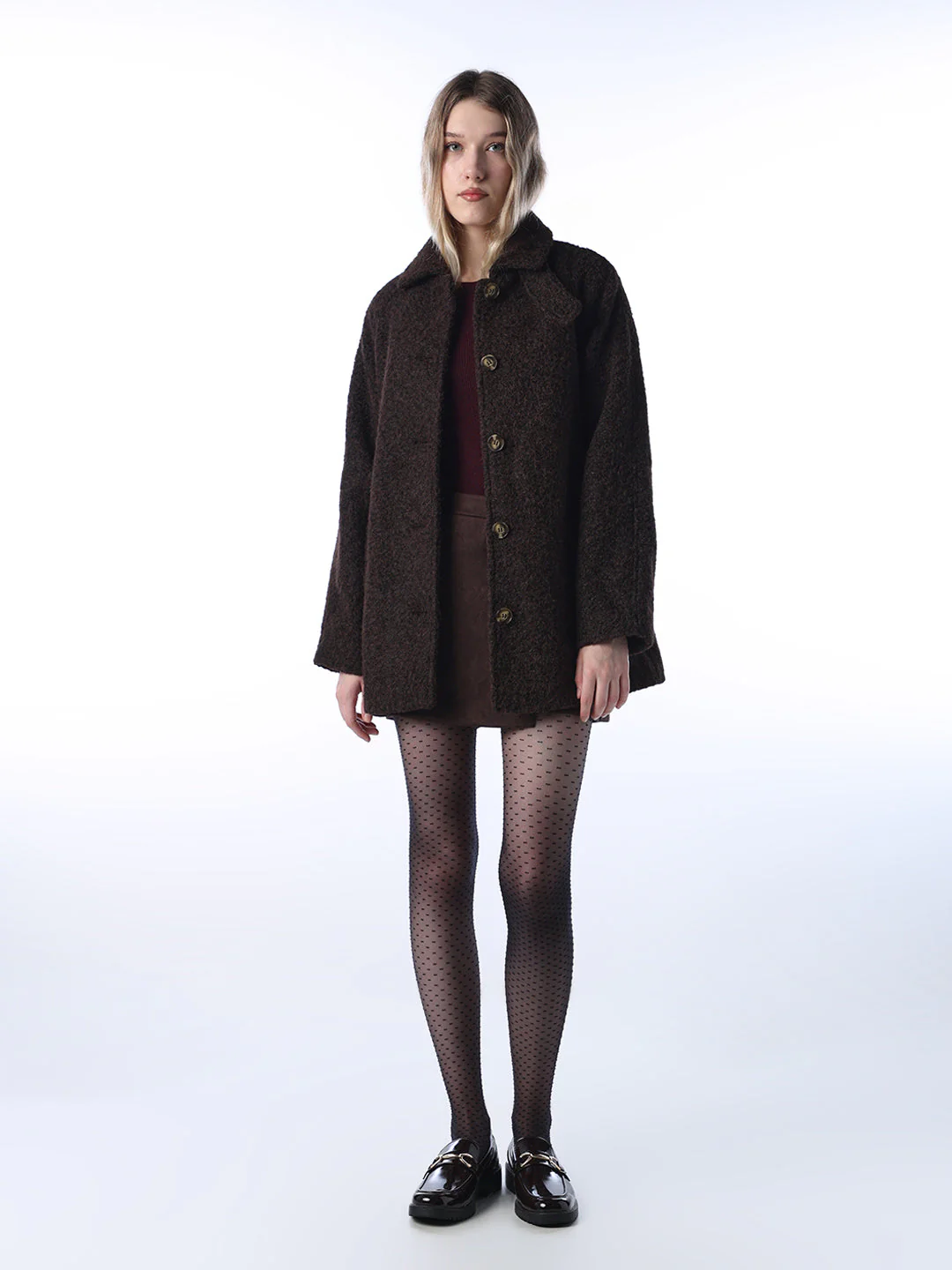 Bouclé Belted Coat - Image 2
