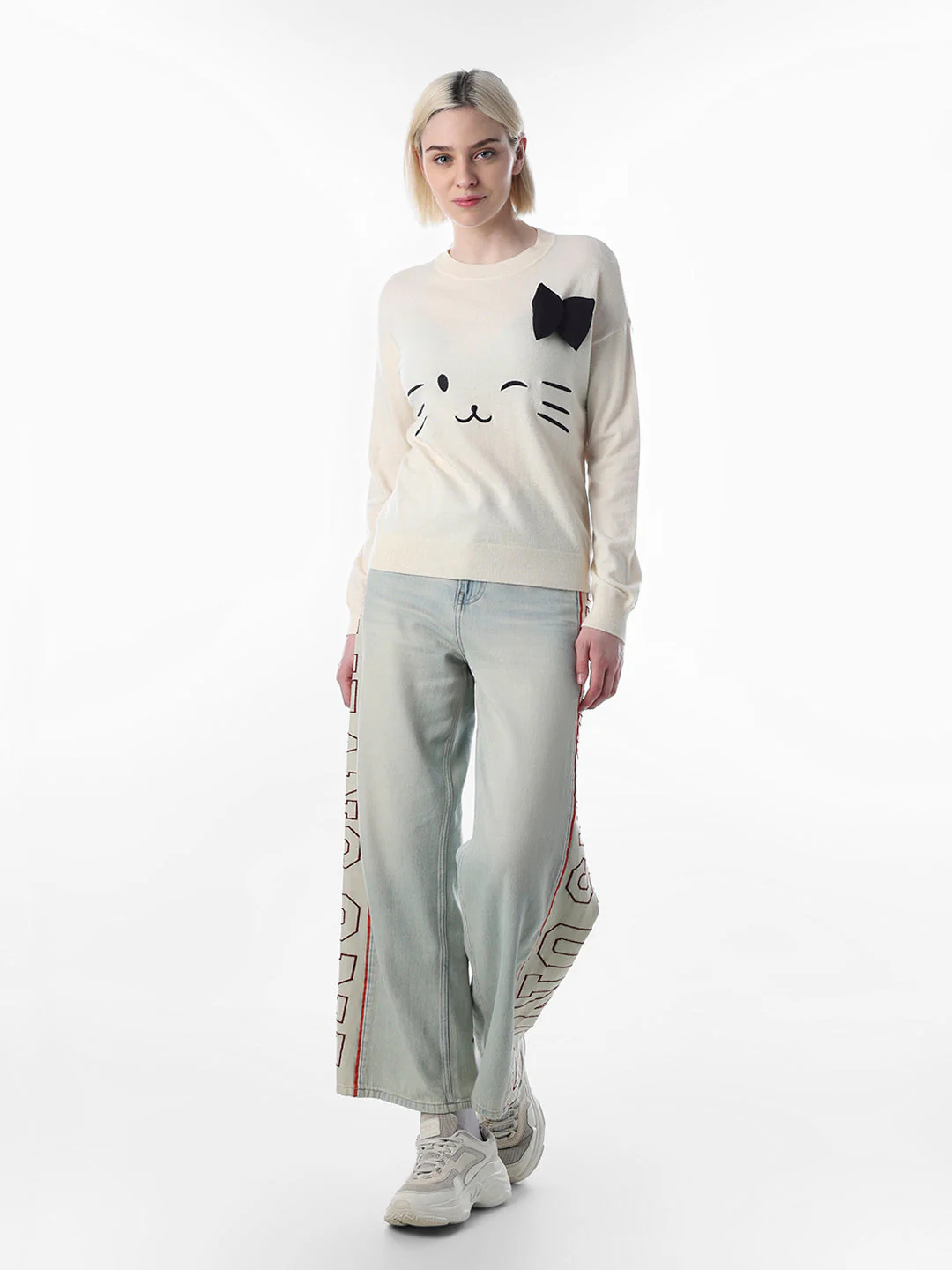 Off-White Embroidered Motif Pullover - Image 2