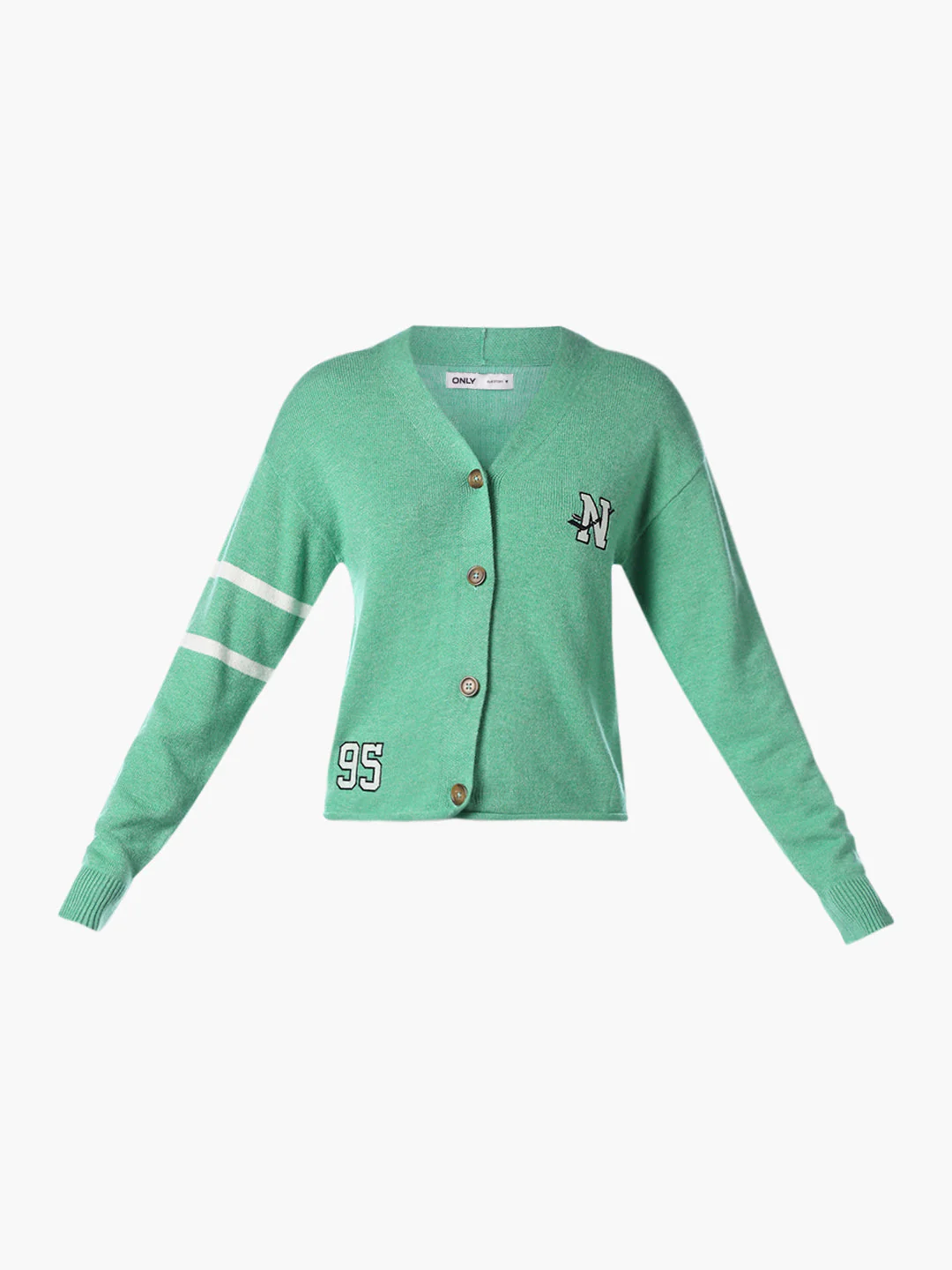 Green V-Neck Buttoned Pullover - Image 7