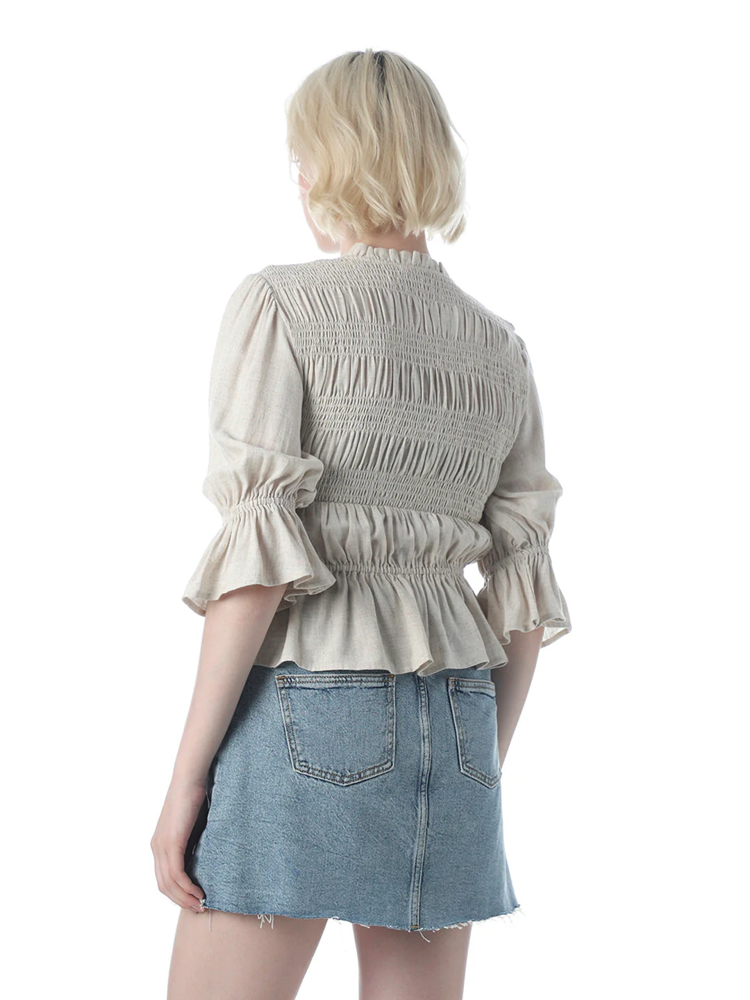Beige Smocked Top - Image 6