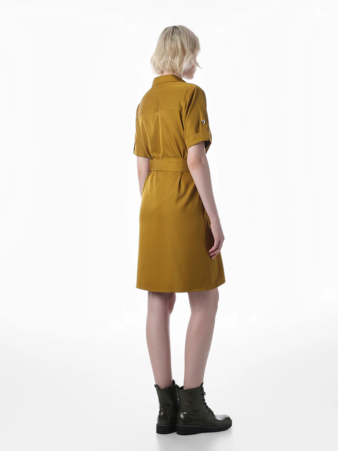 Mustard Belted Shirt Dress - Image 6