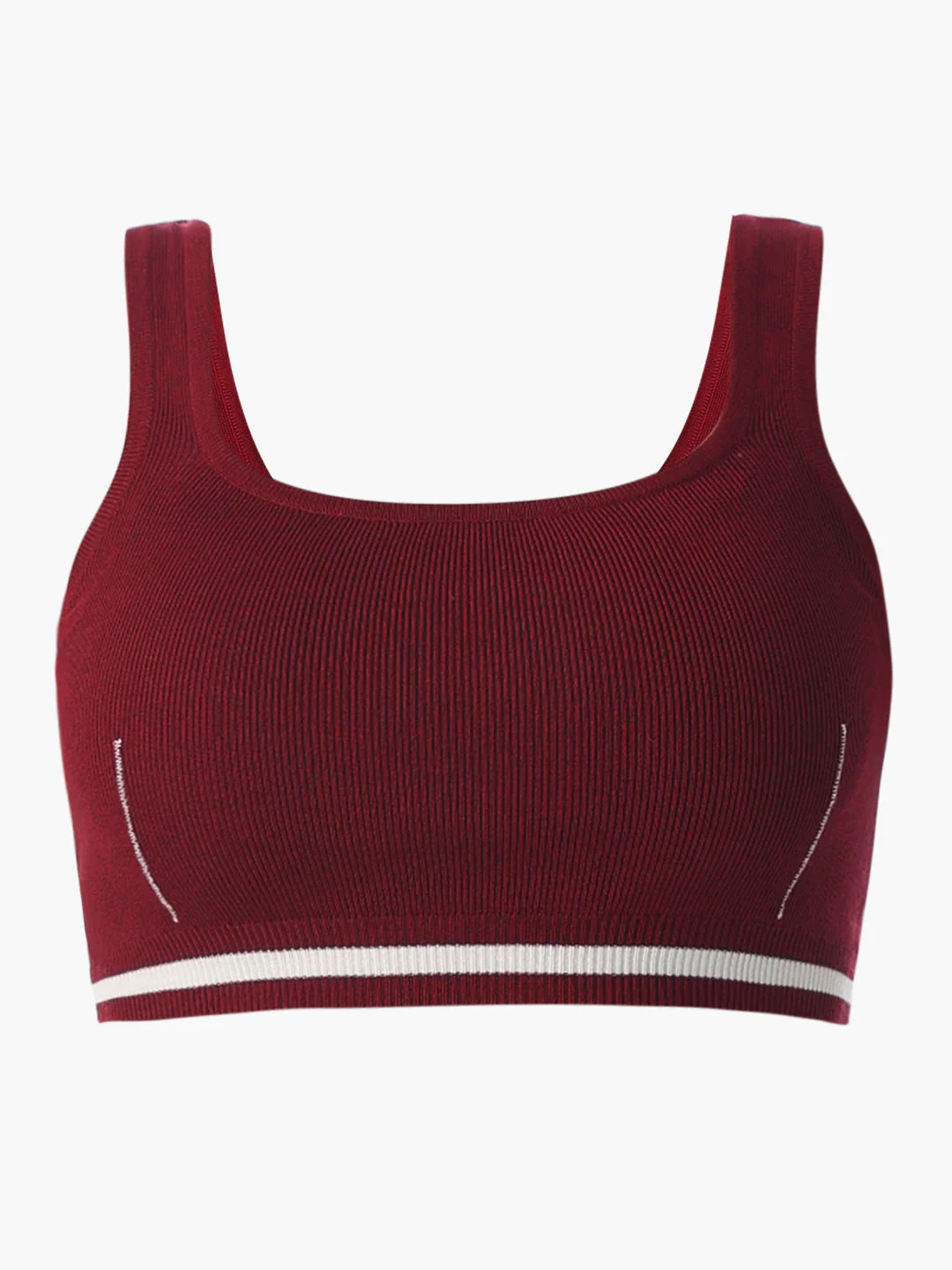 Maroon Rib-Knit Crop Top - Image 7